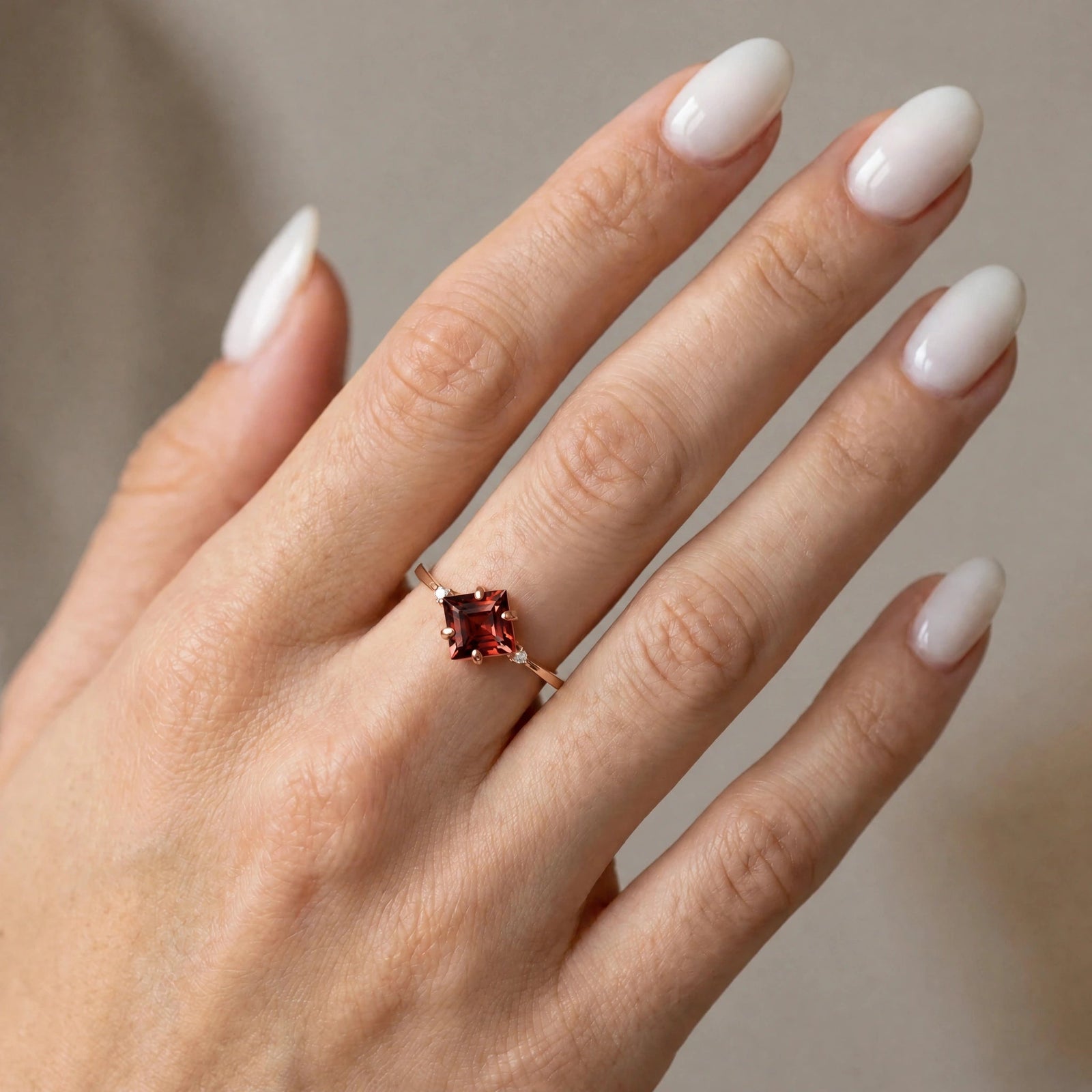 Rose Gold Diamond & Garnet — Paloma