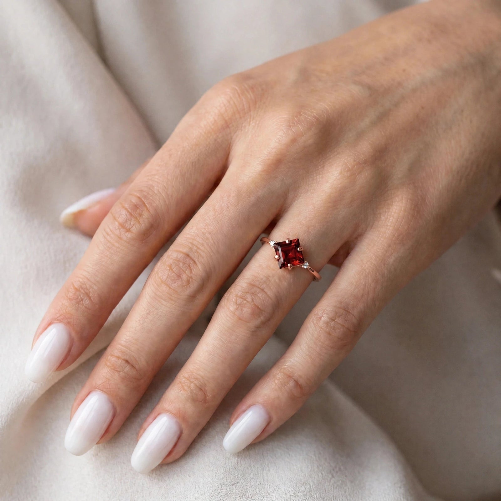 Rose Gold Diamond & Garnet — Paloma