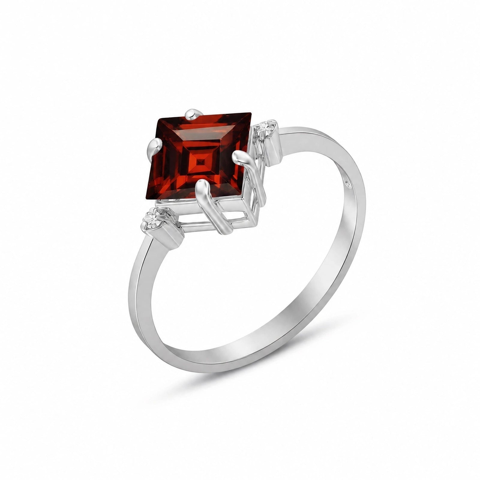 White Gold Diamond & Garnet — Paloma