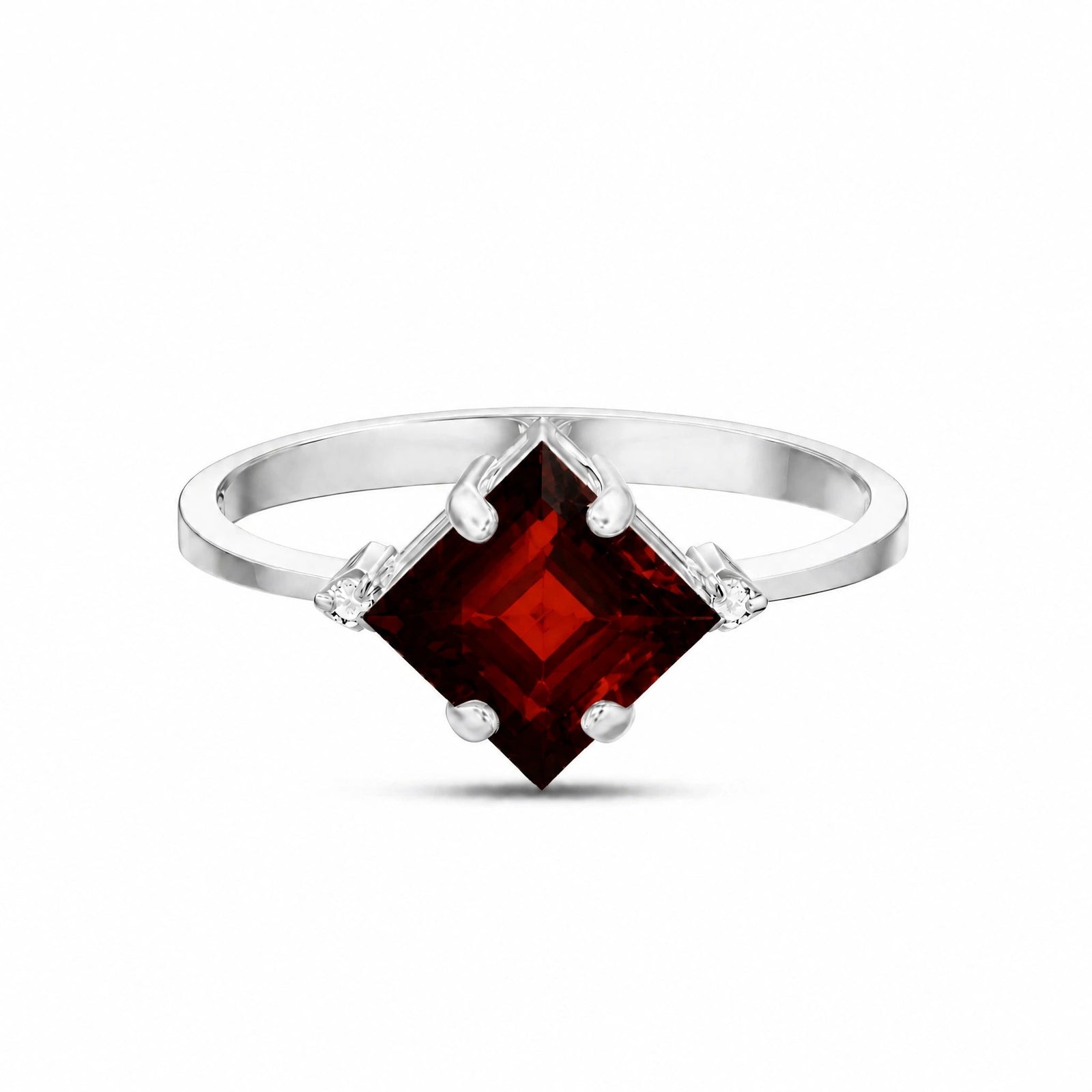 White Gold Diamond & Garnet — Paloma