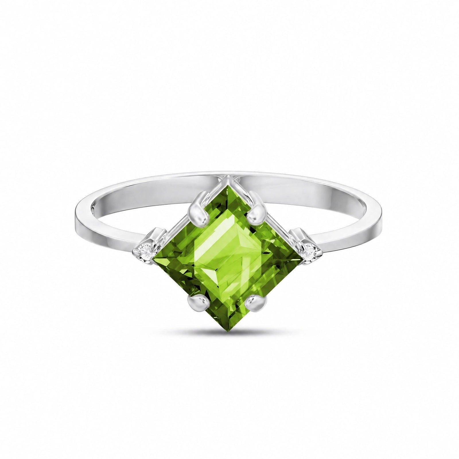 White Gold Diamond & Peridot — Paloma
