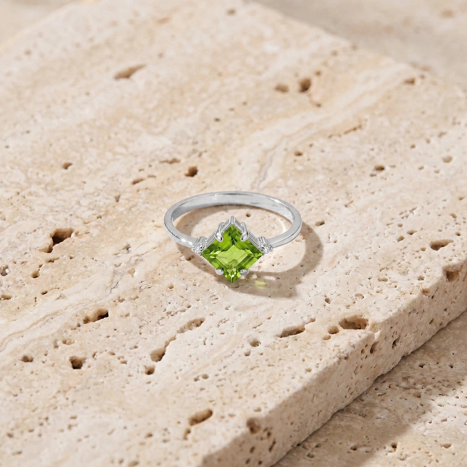 White Gold Diamond & Peridot — Paloma