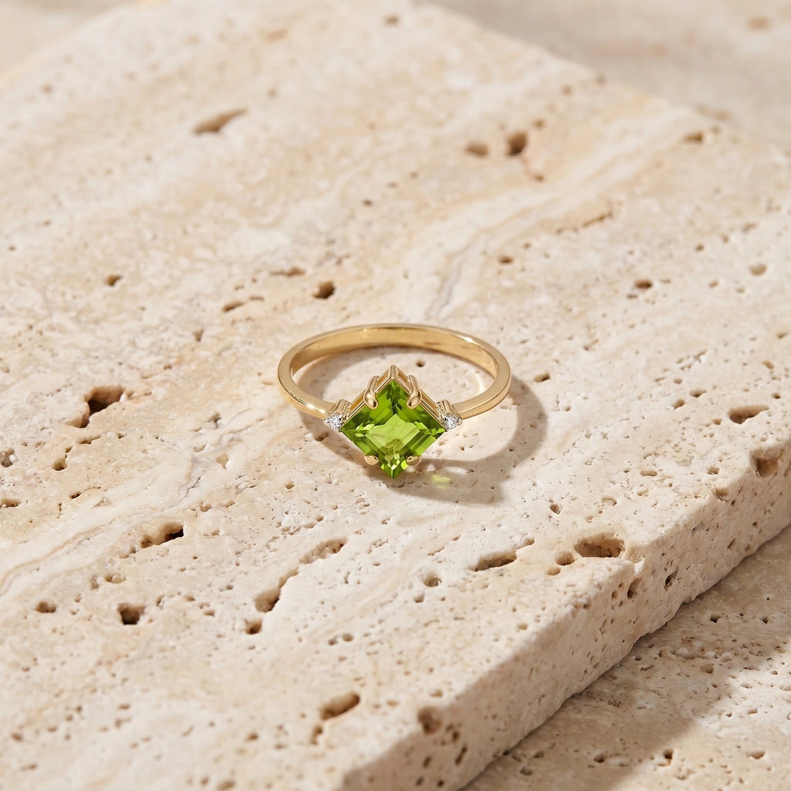 Yellow Gold Diamond & Peridot — Paloma