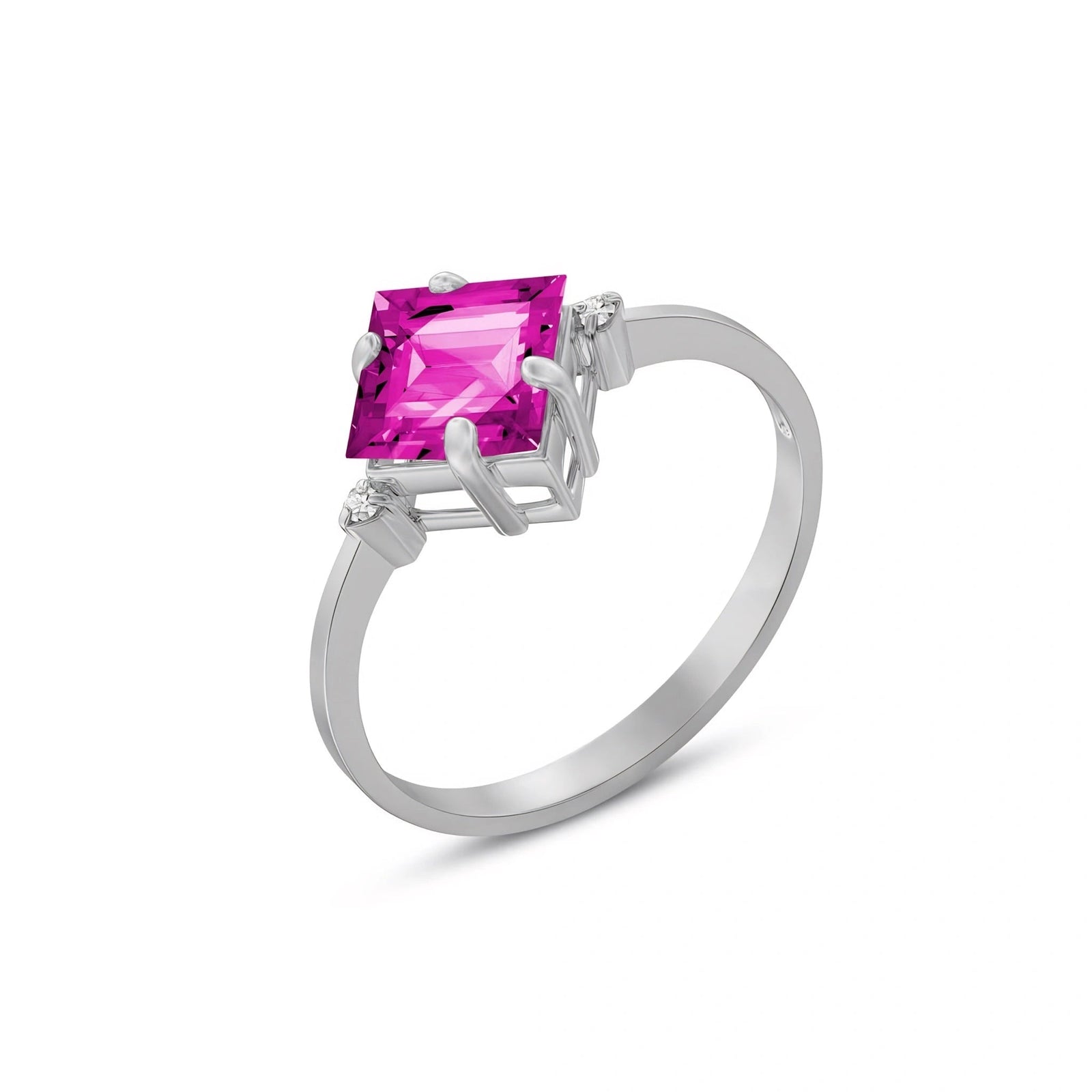 White Gold Diamond & Pink Topaz — Paloma