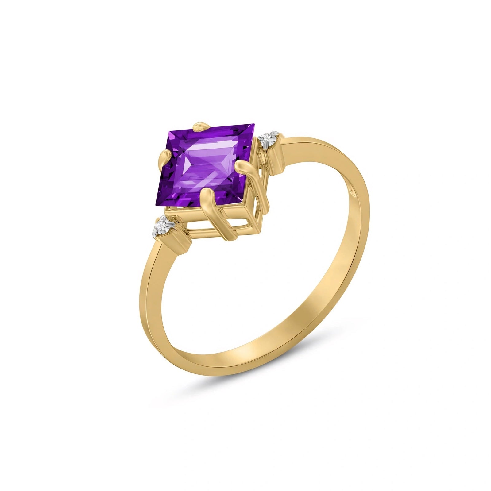 Yellow Gold Belle Ring Amethyst 10K — Luciana