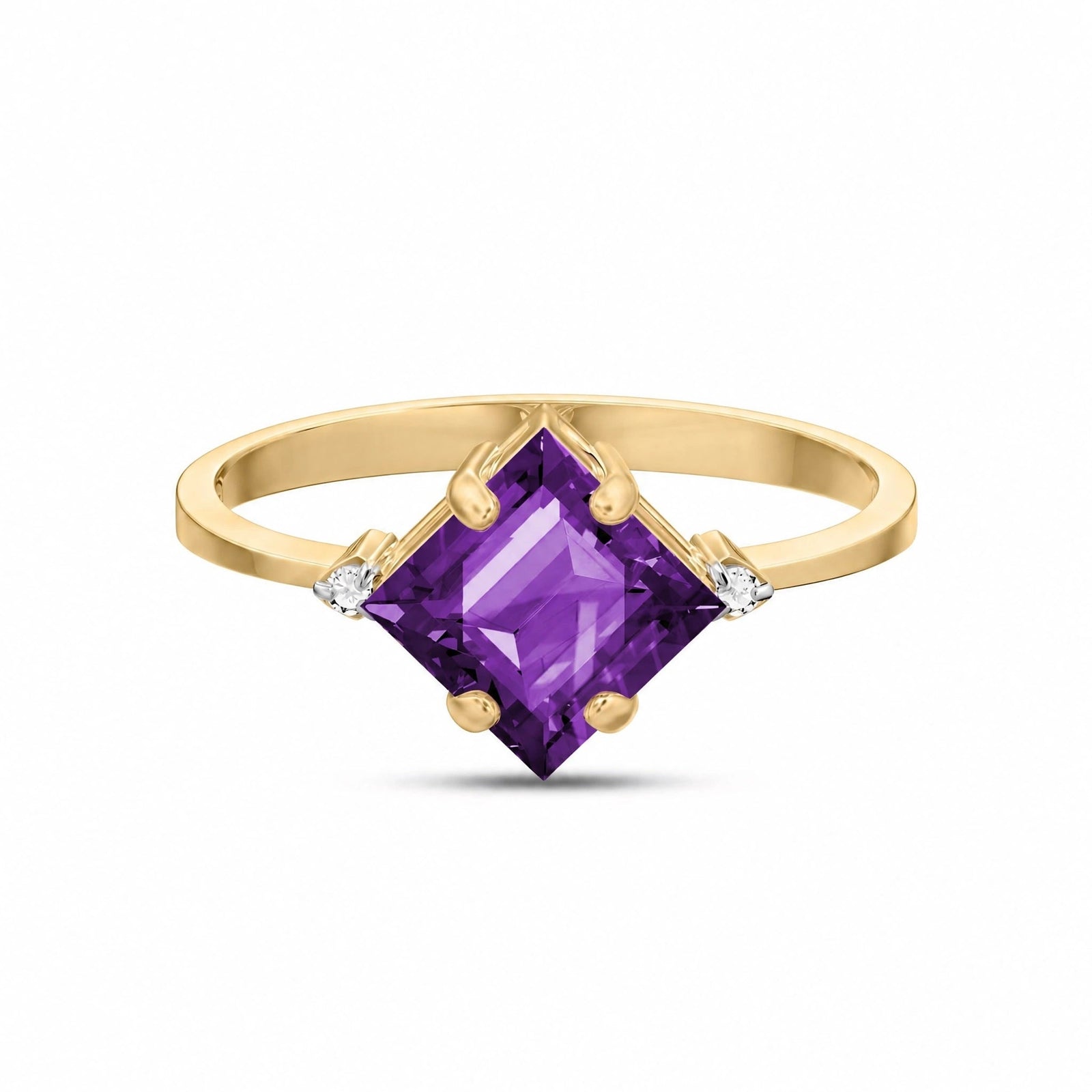 Yellow Gold Belle Ring Amethyst 10K — Luciana