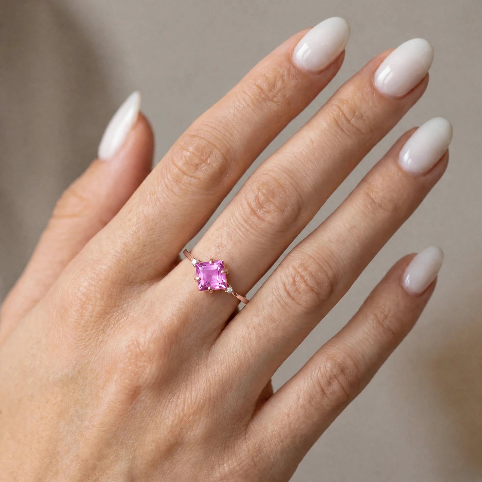 Rose Gold Belle Ring Pink Topaz 10K — Luciana