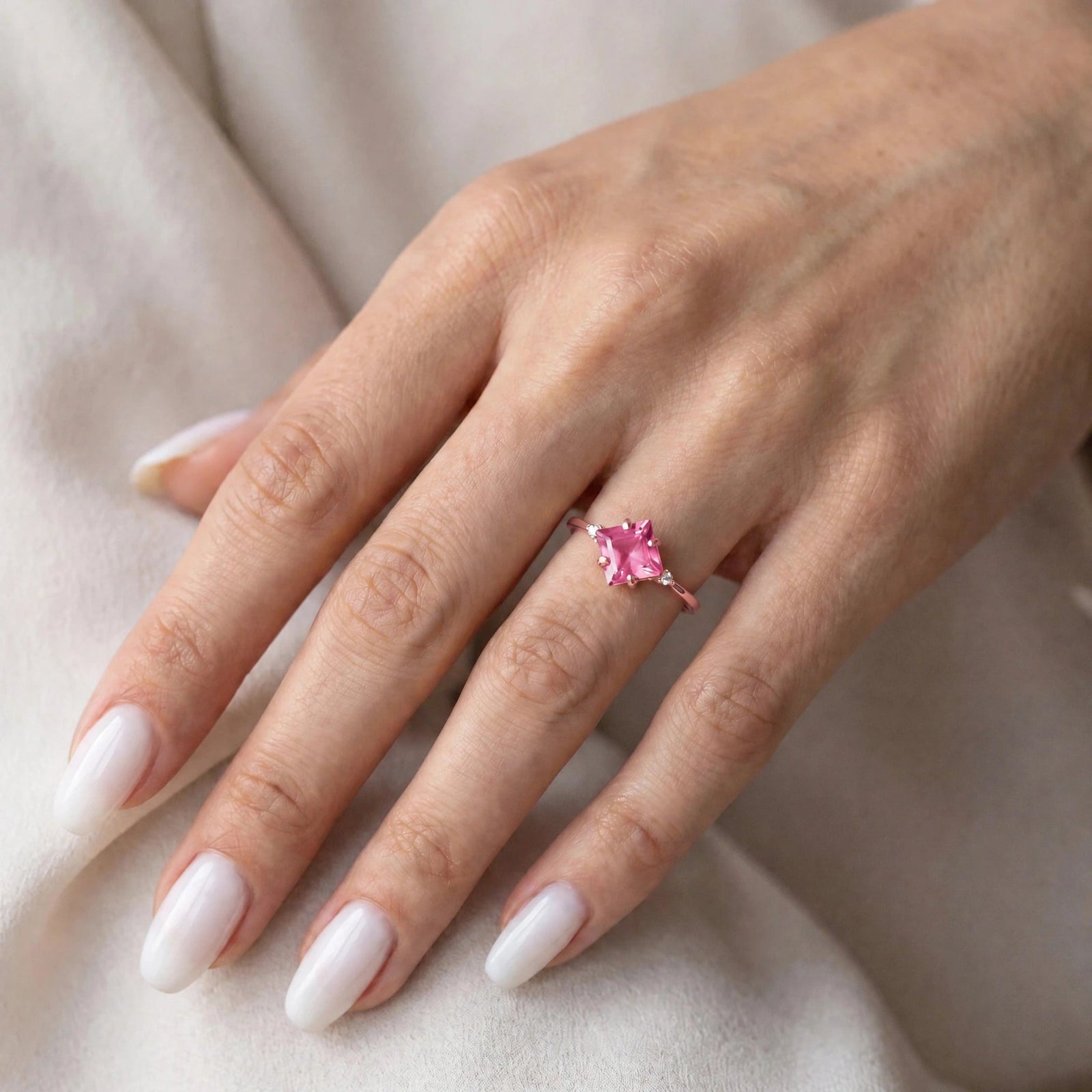 Rose Gold Belle Ring Pink Topaz 10K — Luciana