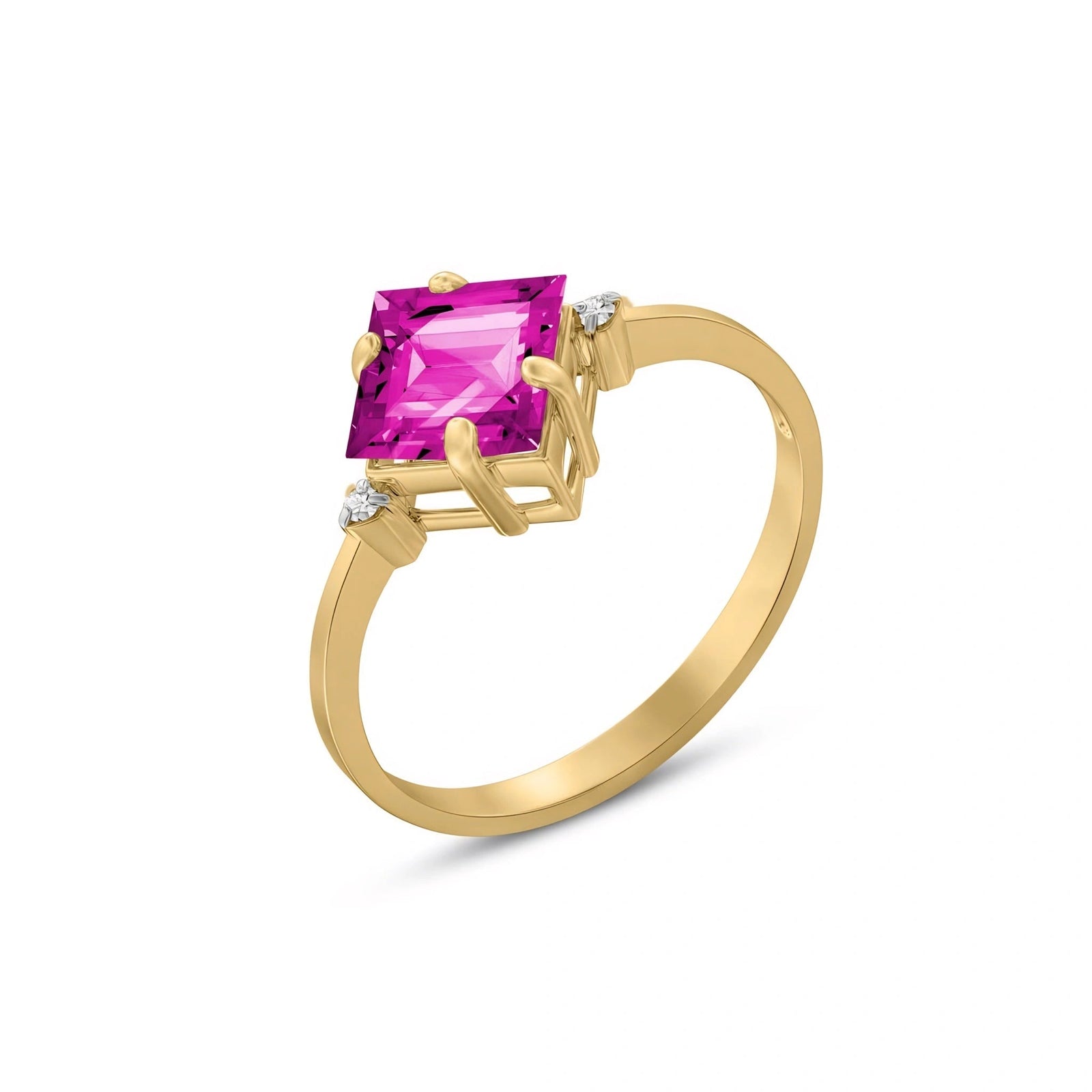 Yellow Gold Belle Ring Pink Topaz 10K — Luciana