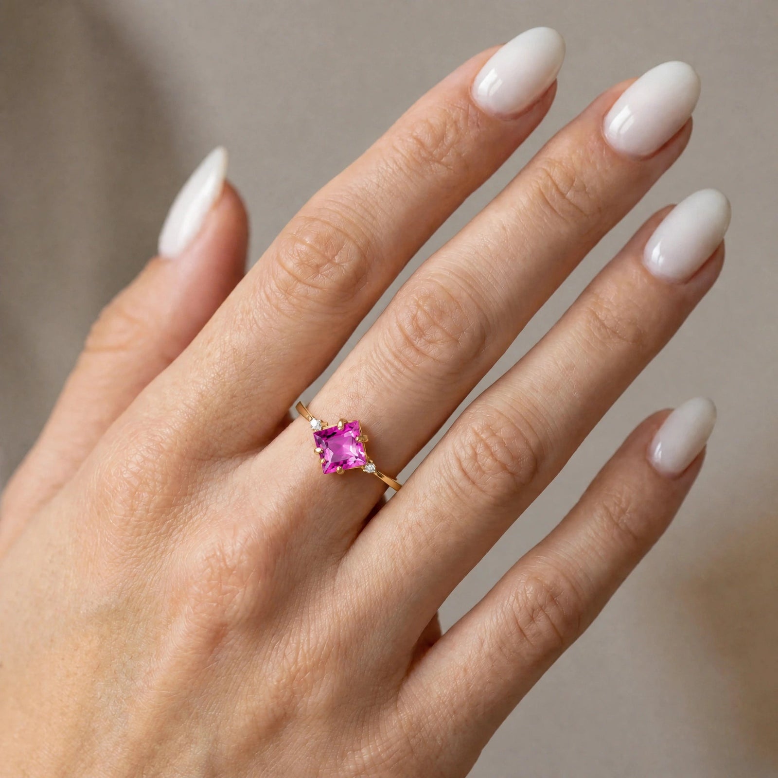 Yellow Gold Belle Ring Pink Topaz 10K — Luciana