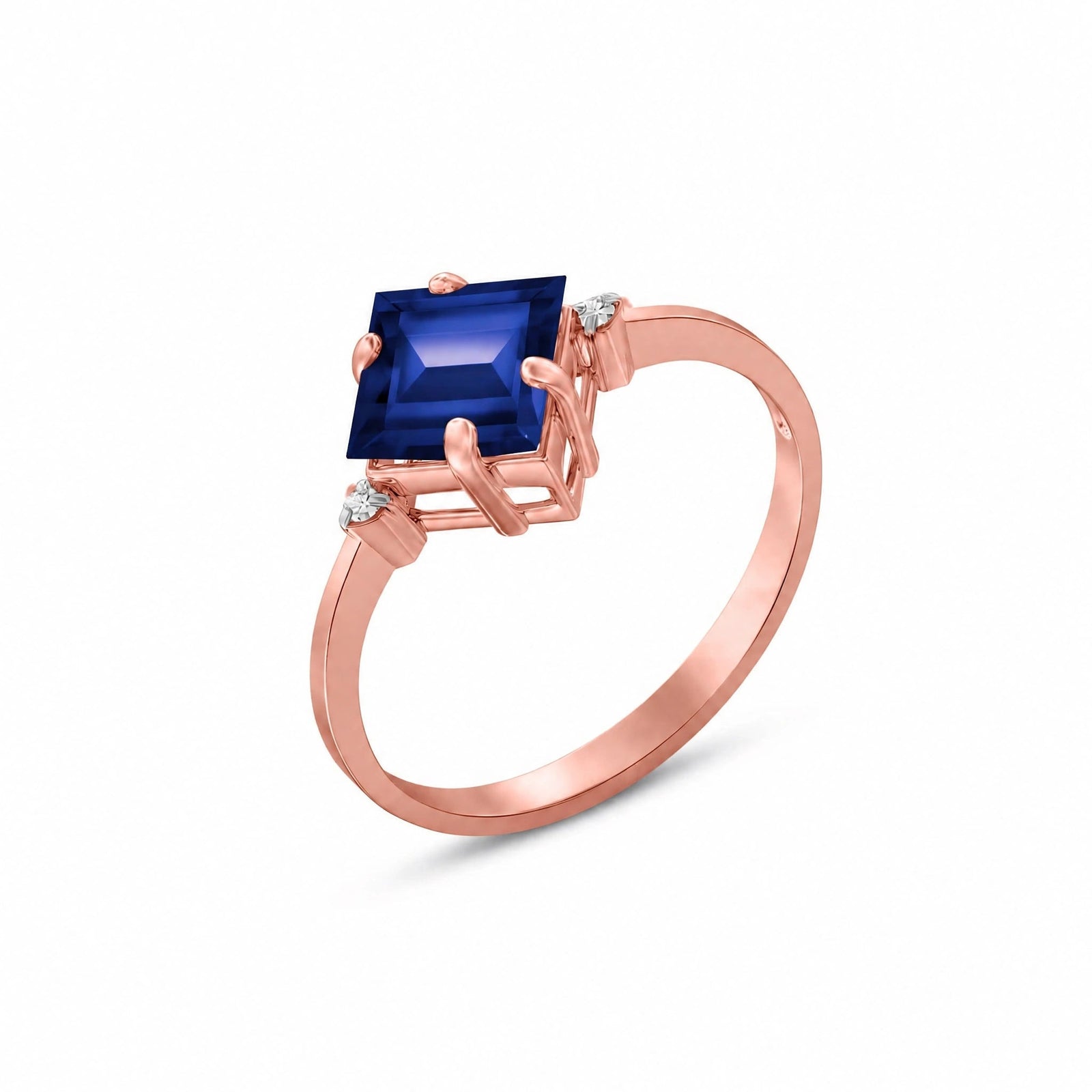 Rose Gold Belle Ring Sapphire 10K — Luciana