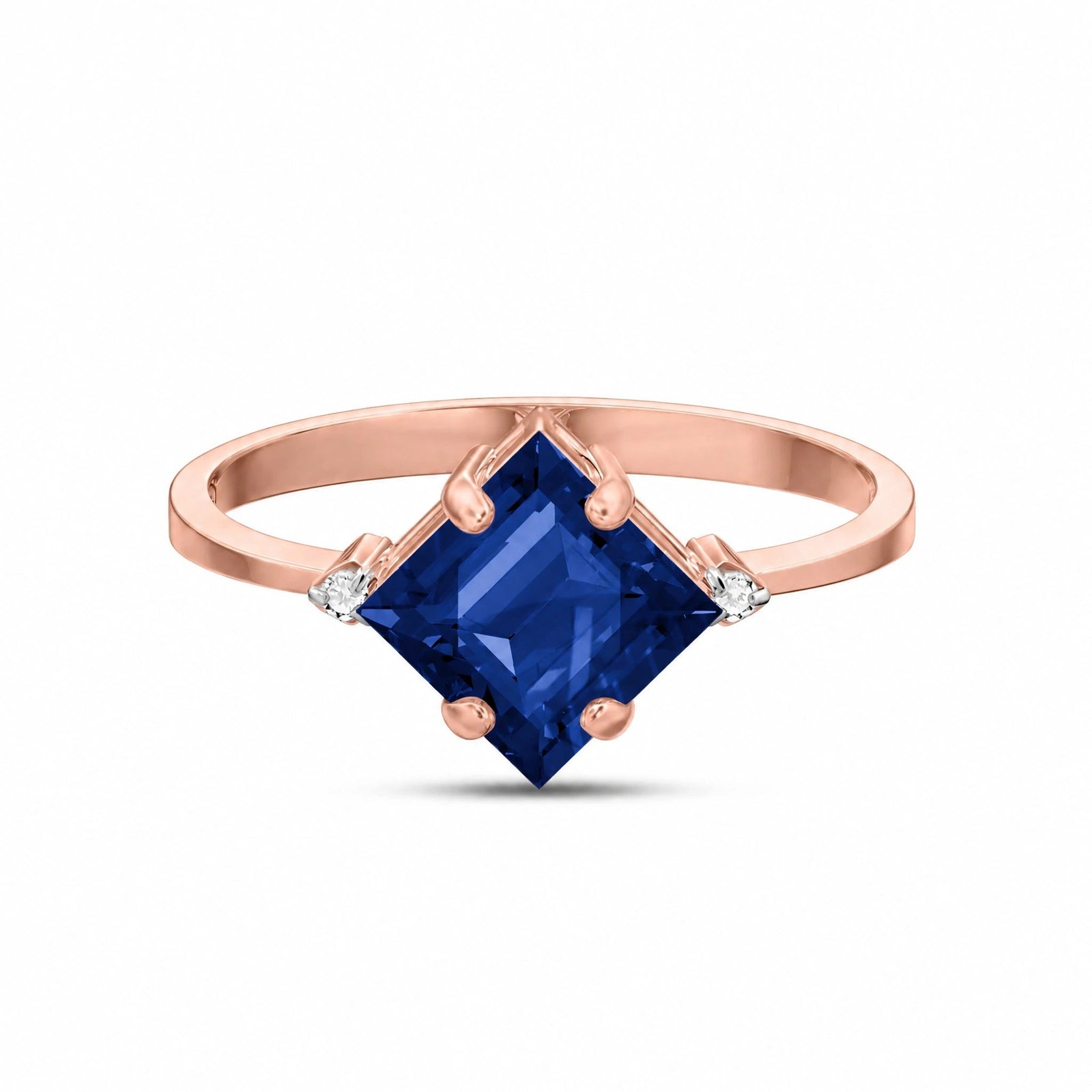 Rose Gold Belle Ring Sapphire 10K — Luciana