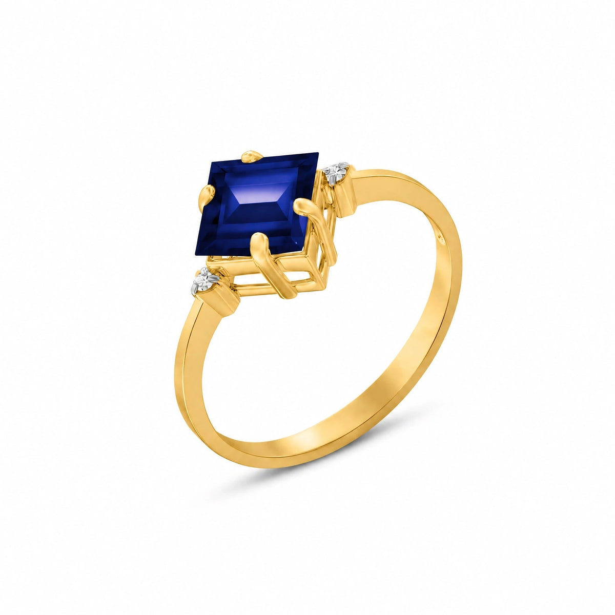 Yellow Gold Belle Ring Sapphire 10K — Luciana