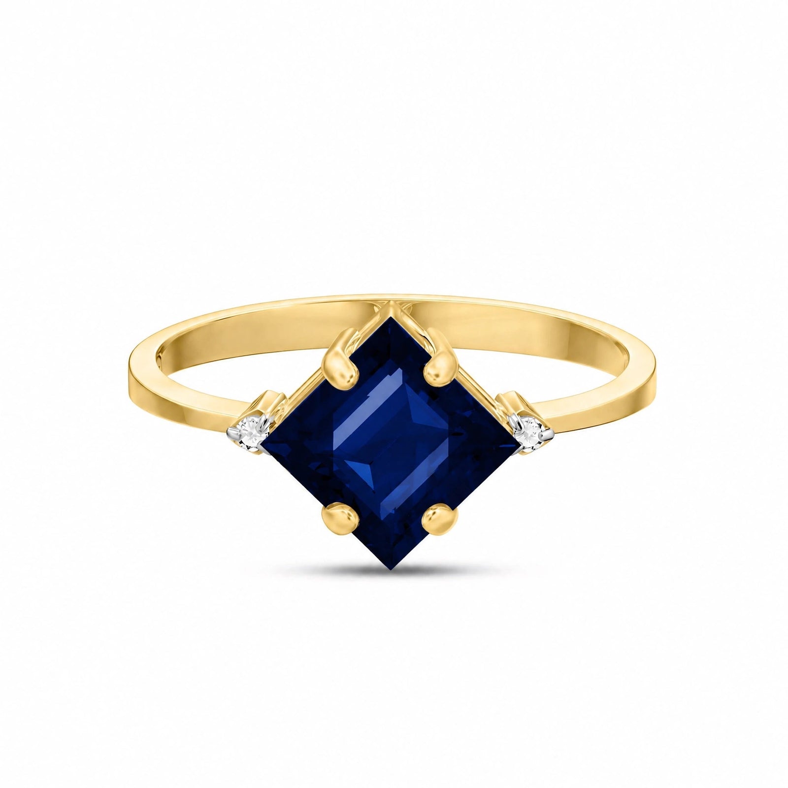 Yellow Gold Belle Ring Sapphire 10K — Luciana