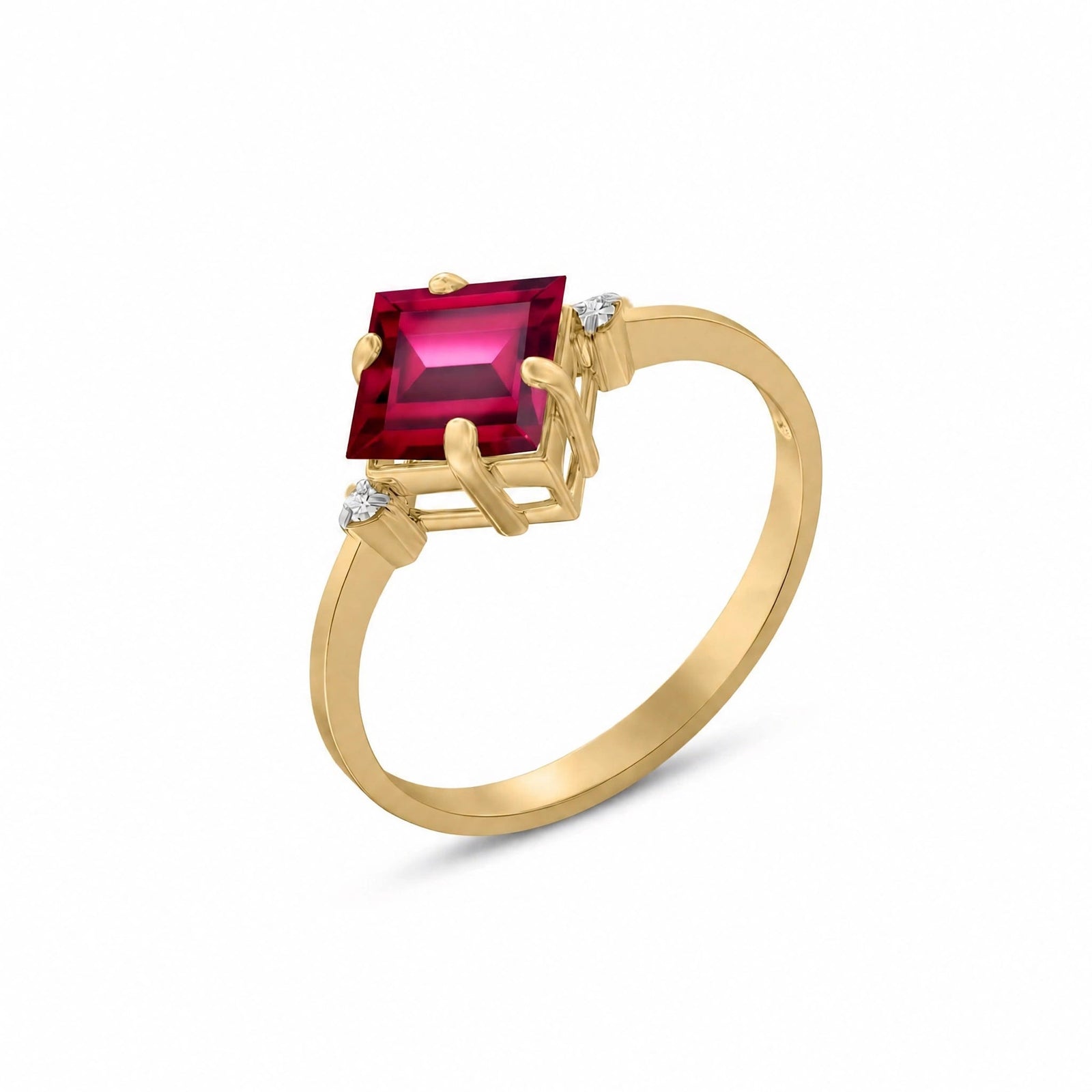 Yellow Gold Belle Ring Ruby 10K — Luciana