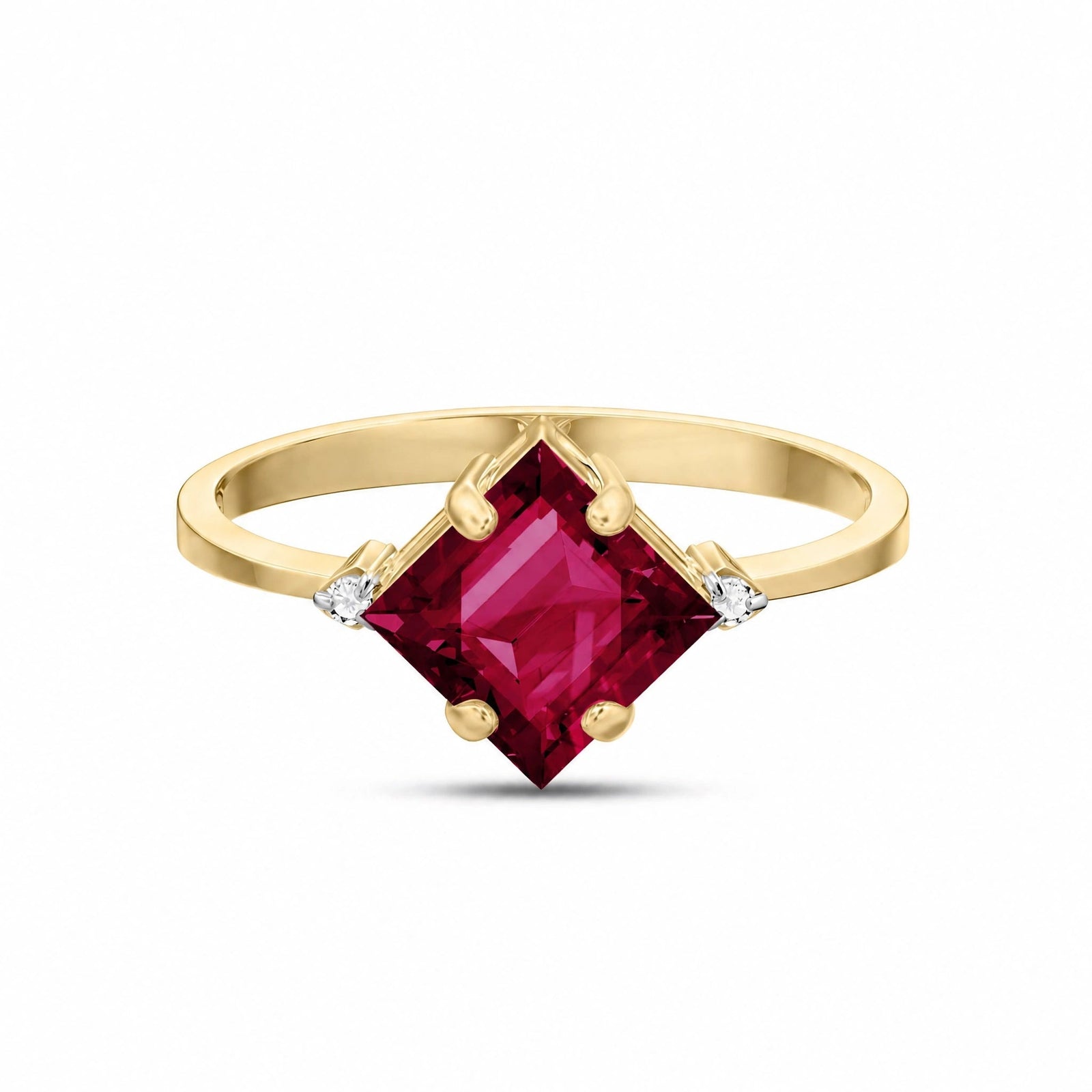 Yellow Gold Belle Ring Ruby 10K — Luciana