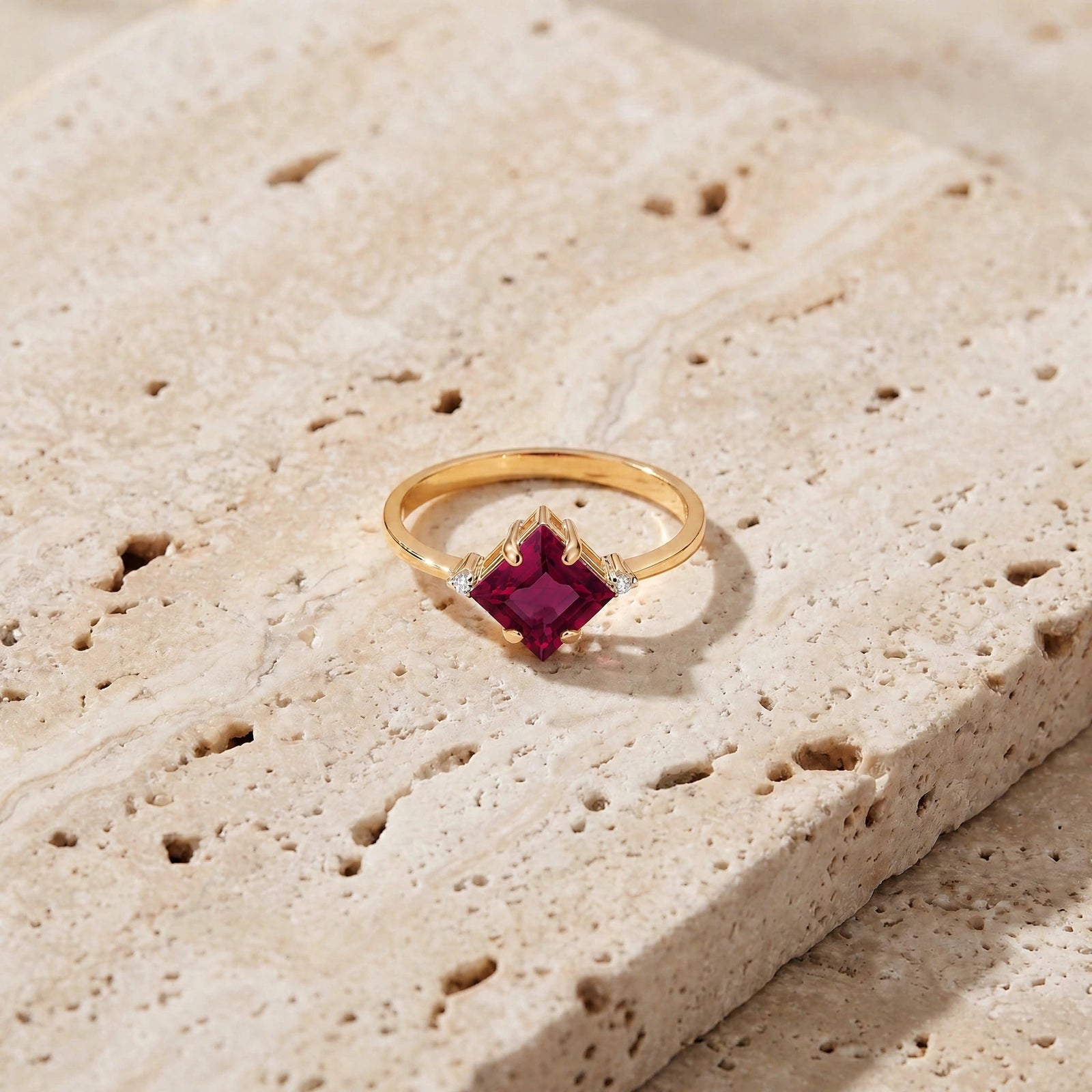 Yellow Gold Belle Ring Ruby 10K — Luciana