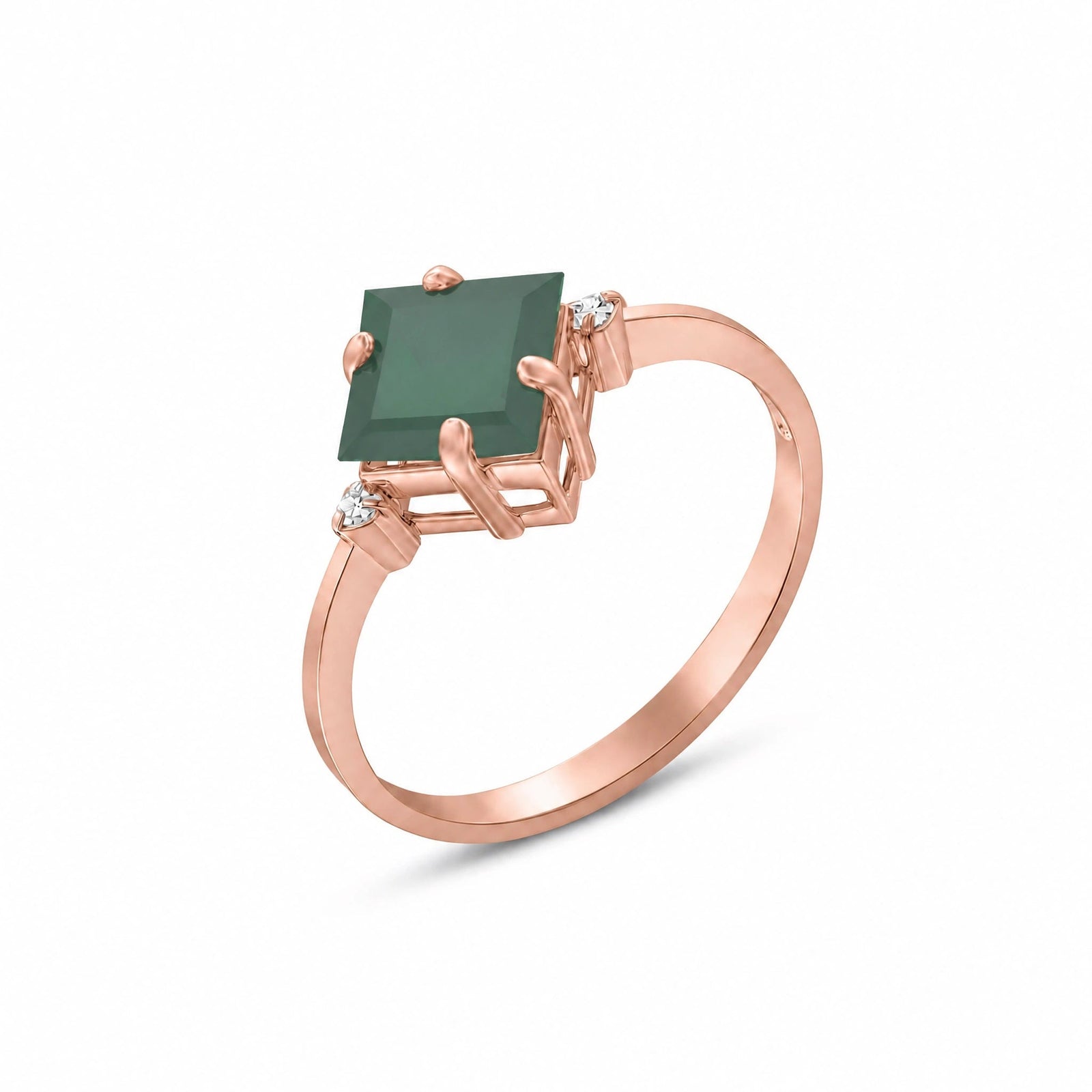 Rose Gold Belle Ring Emerald 10K — Luciana