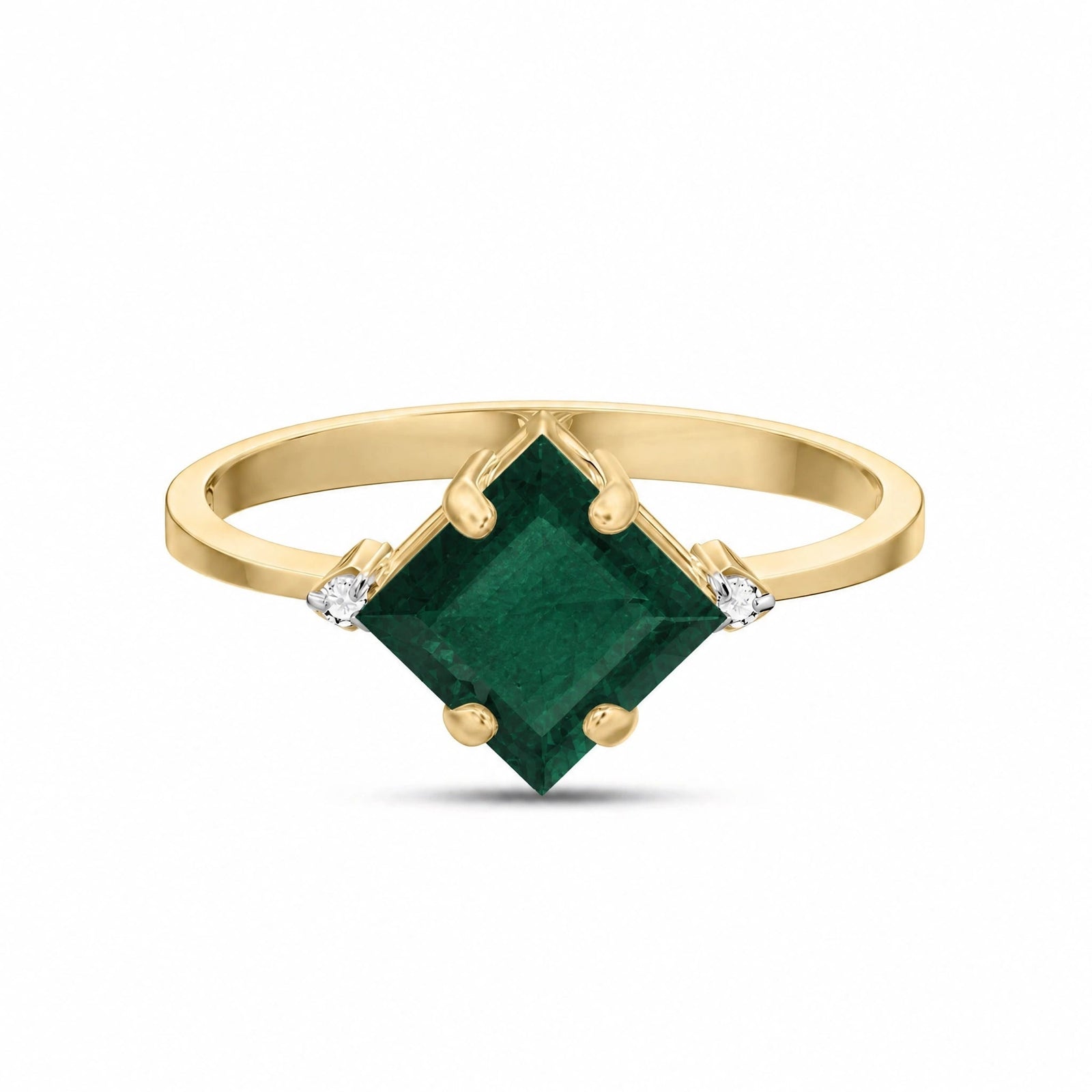 Yellow Gold Belle Ring Emerald 10K — Luciana