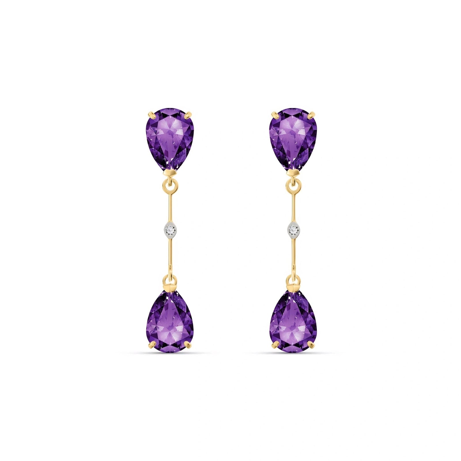 Yellow Gold Amethyst & Diamond — Mariagiovannina