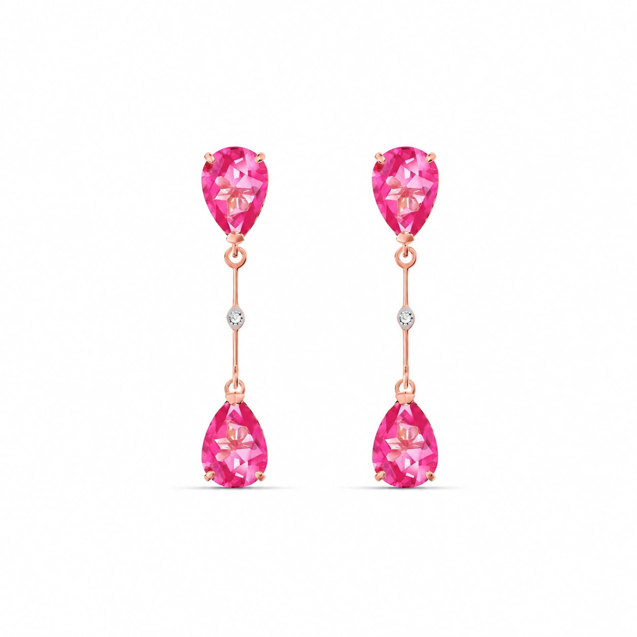 Rose Gold Heritage Earrings Pink Topaz 10K — Paola
