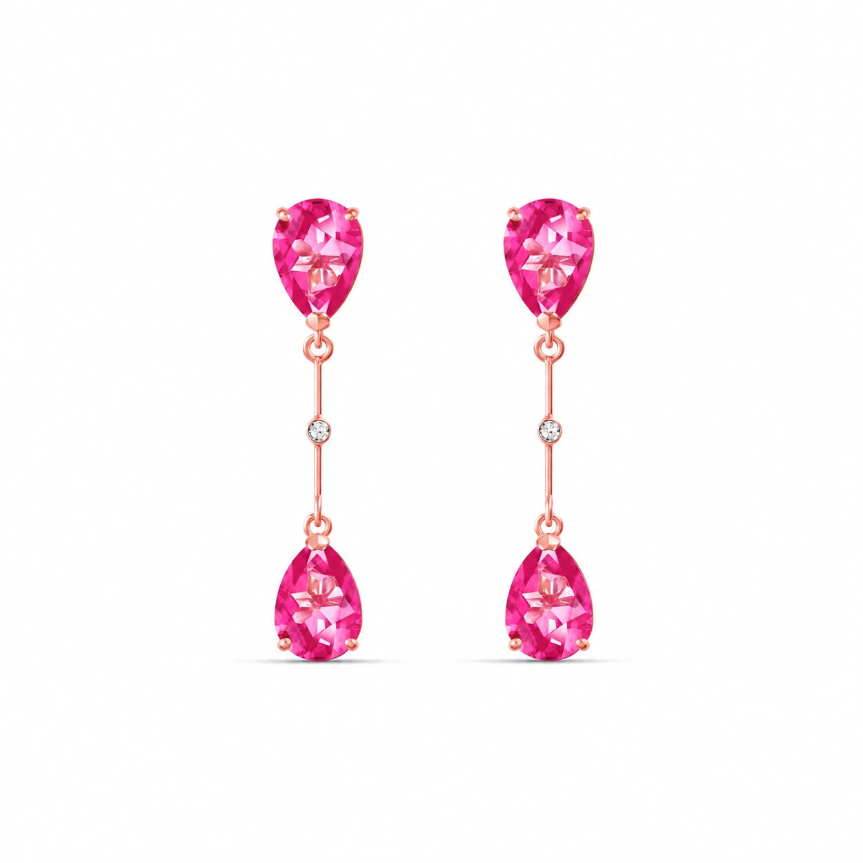 Rose Gold Heritage Earrings Pink Topaz 10K — Paola