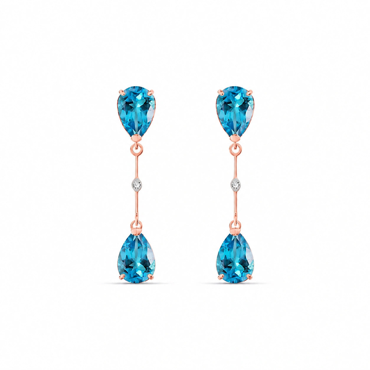 Rose Gold Heritage Earrings Blue Topaz 10K — Paola