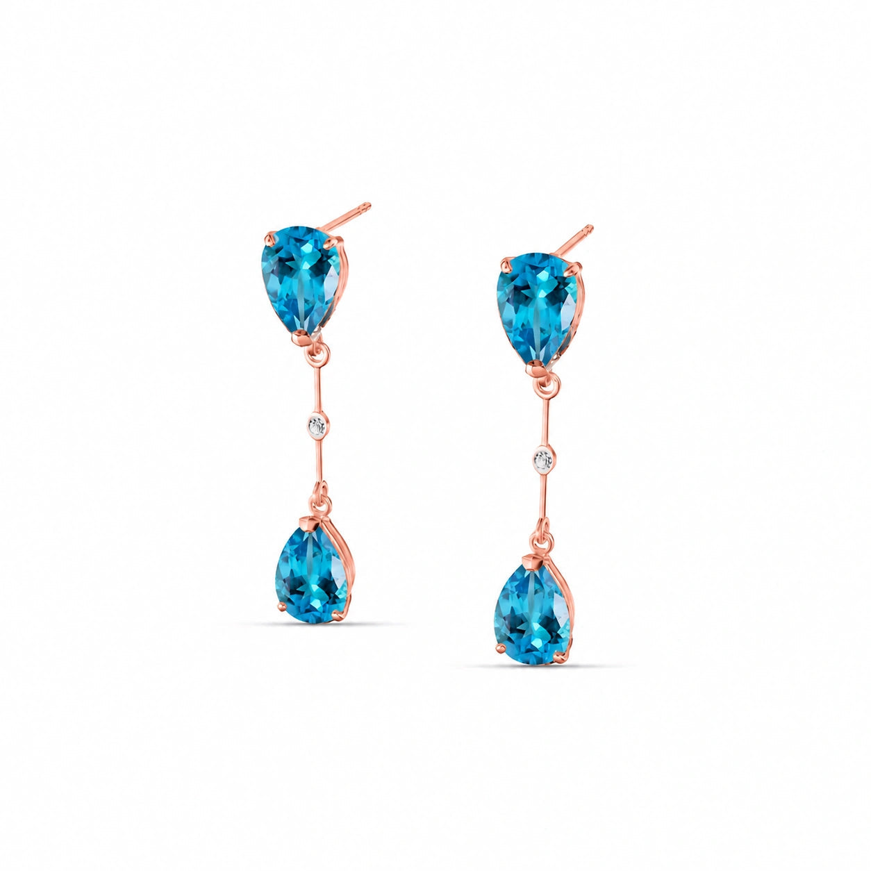 Rose Gold Blue Topaz & Diamond — Mariagiovannina