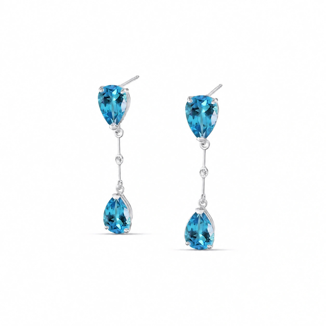 White Gold Blue Topaz & Diamond — Mariagiovannina