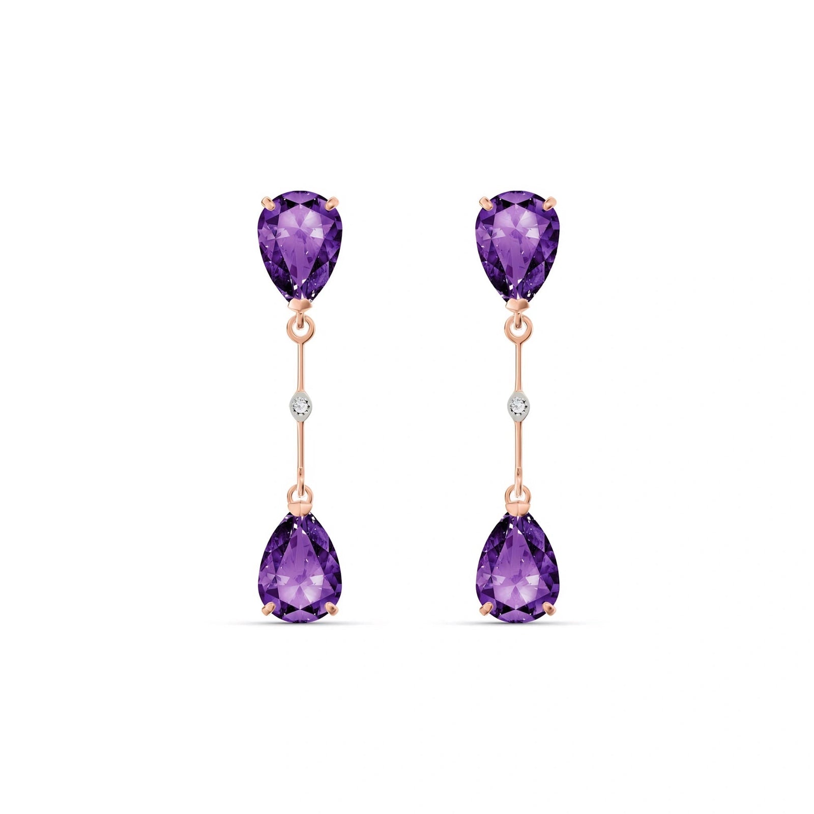 Rose Gold Heritage Earrings Amethyst 10K — Paola