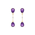 Yellow Gold Heritage Earrings Amethyst 10K — Paola