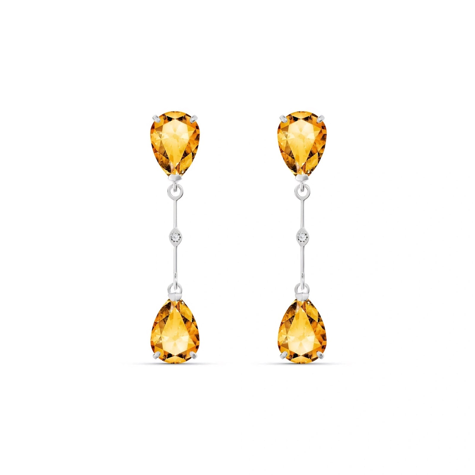 White Gold Citrine & Diamond — Mariagiovannina