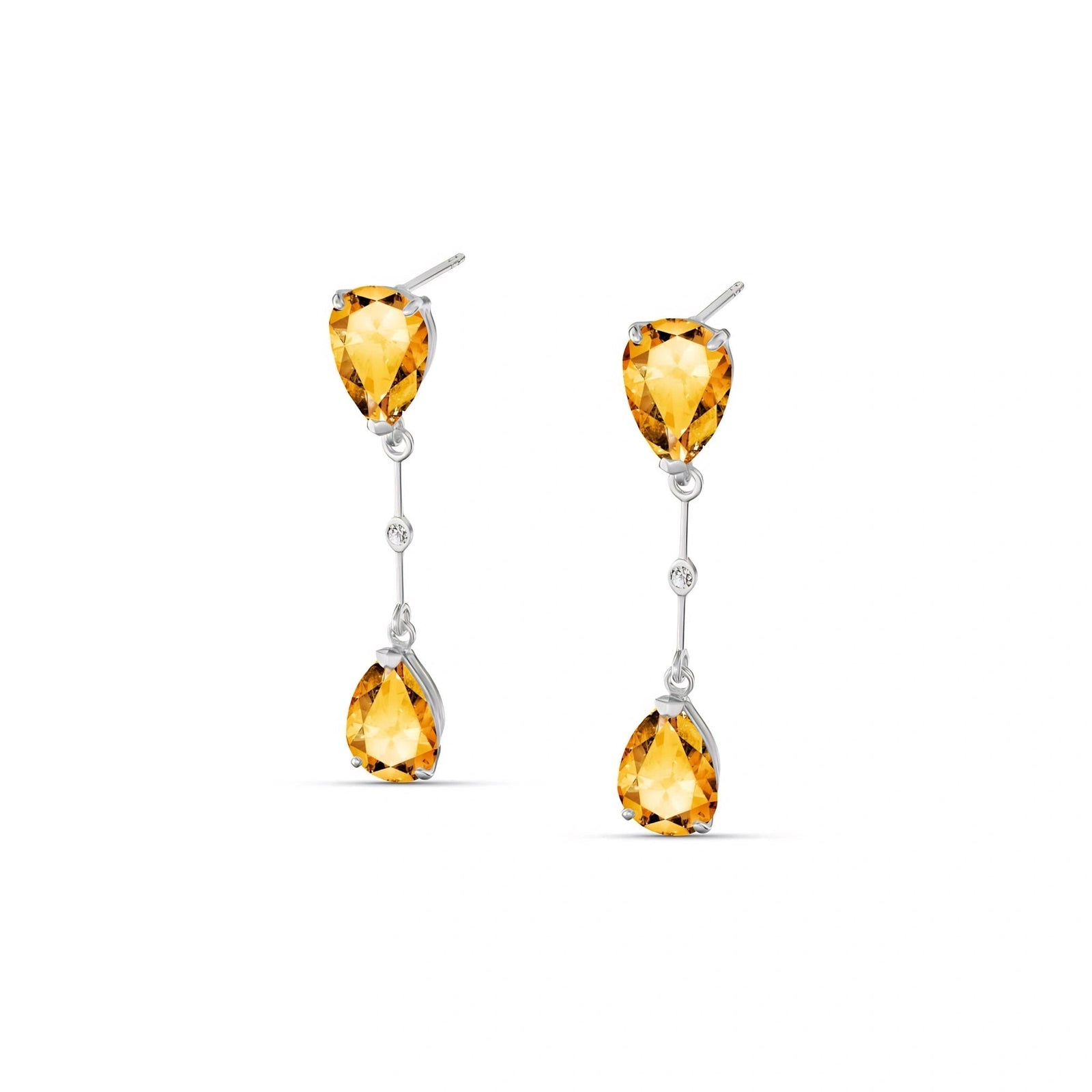 White Gold Citrine & Diamond — Mariagiovannina