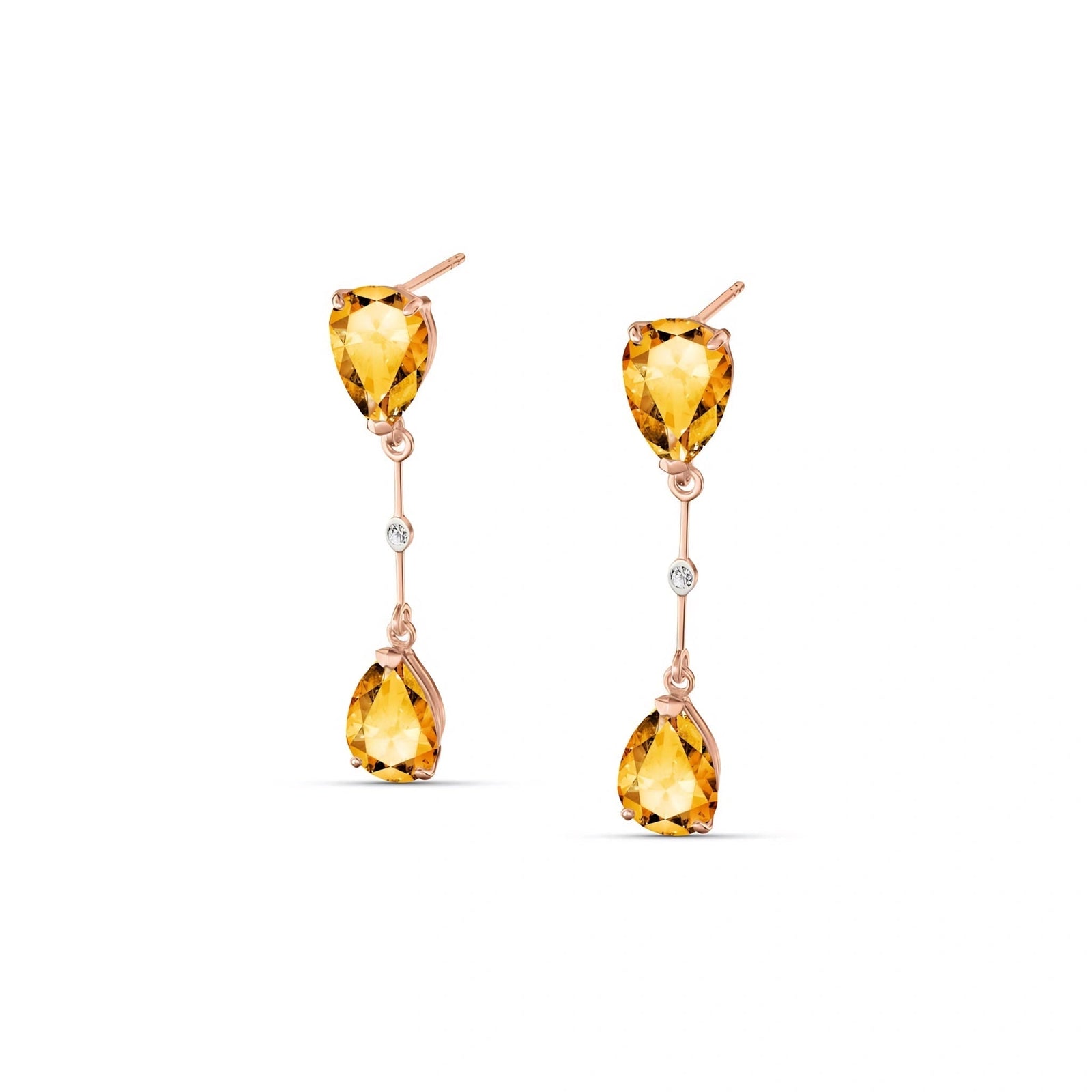 Rose Gold Heritage Earrings Citrine 10K — Paola