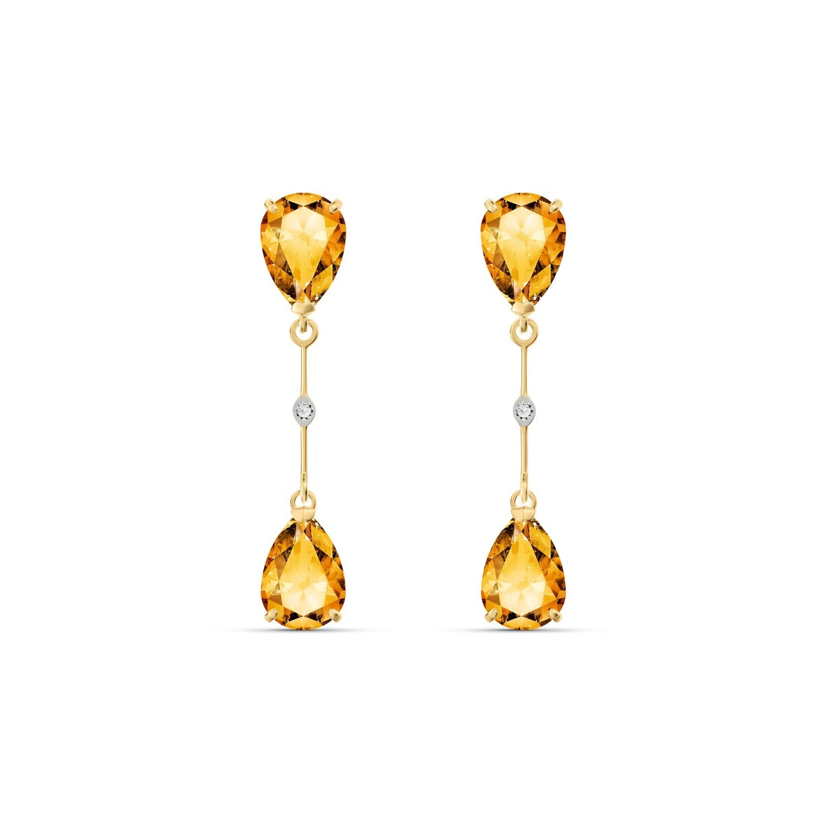 Yellow Gold Heritage Earrings Citrine 10K — Paola