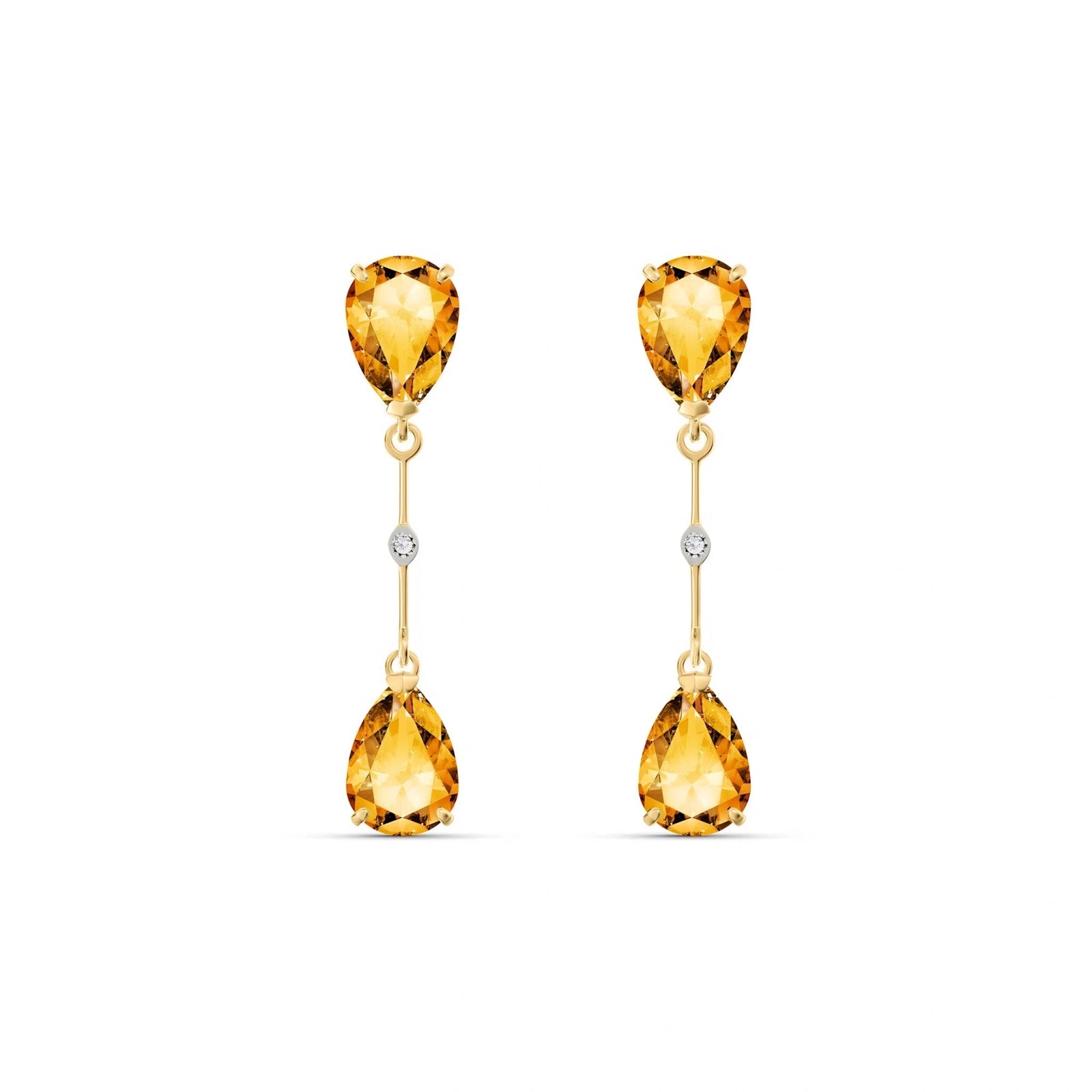 Yellow Gold Heritage Earrings Citrine 10K — Paola