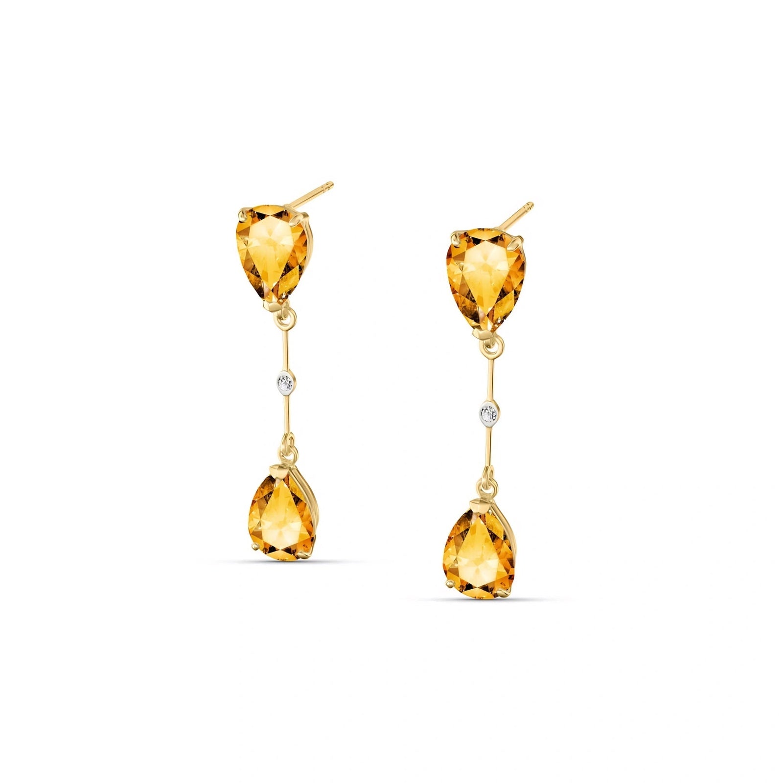 Yellow Gold Heritage Earrings Citrine 10K — Paola