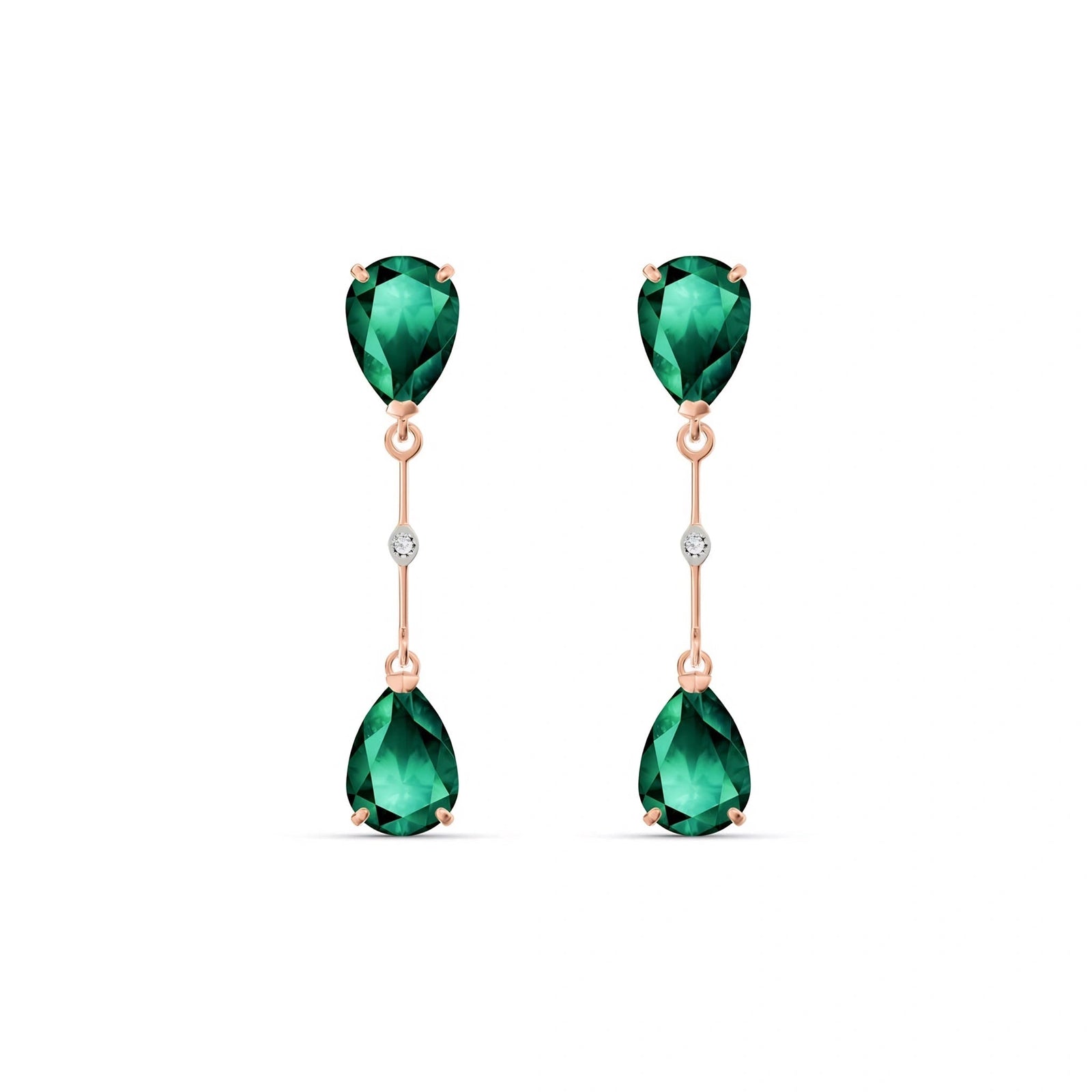 Rose Gold Heritage Earrings Emerald 10K — Paola