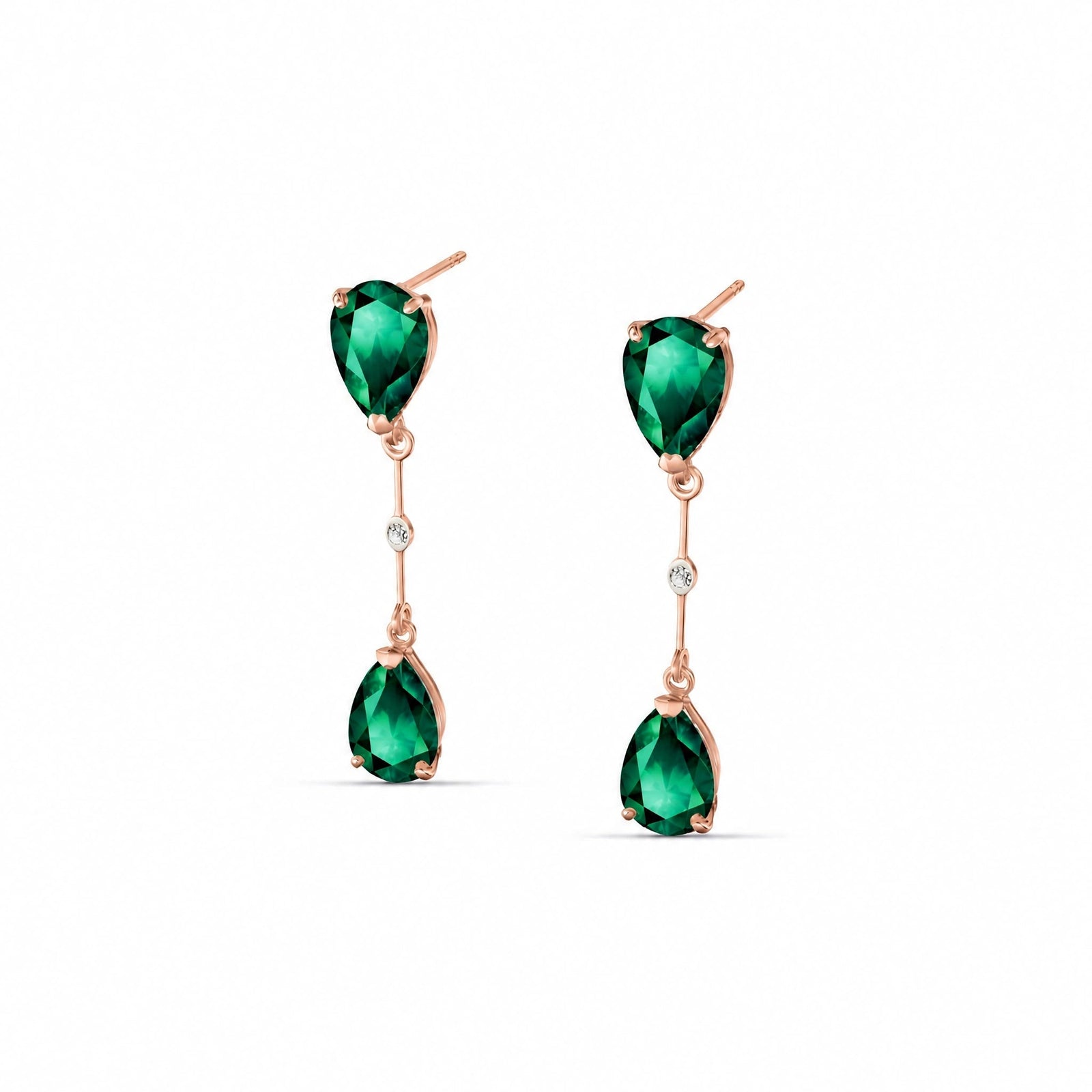 Rose Gold Heritage Earrings Emerald 10K — Paola