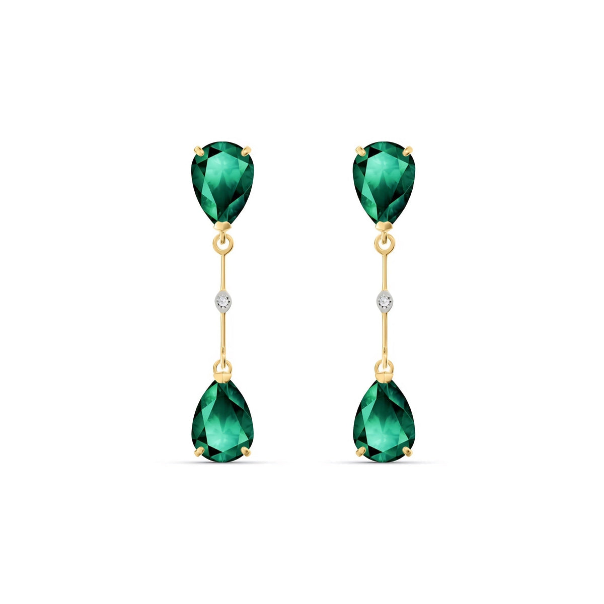 Yellow Gold Heritage Earrings Emerald 10K — Paola