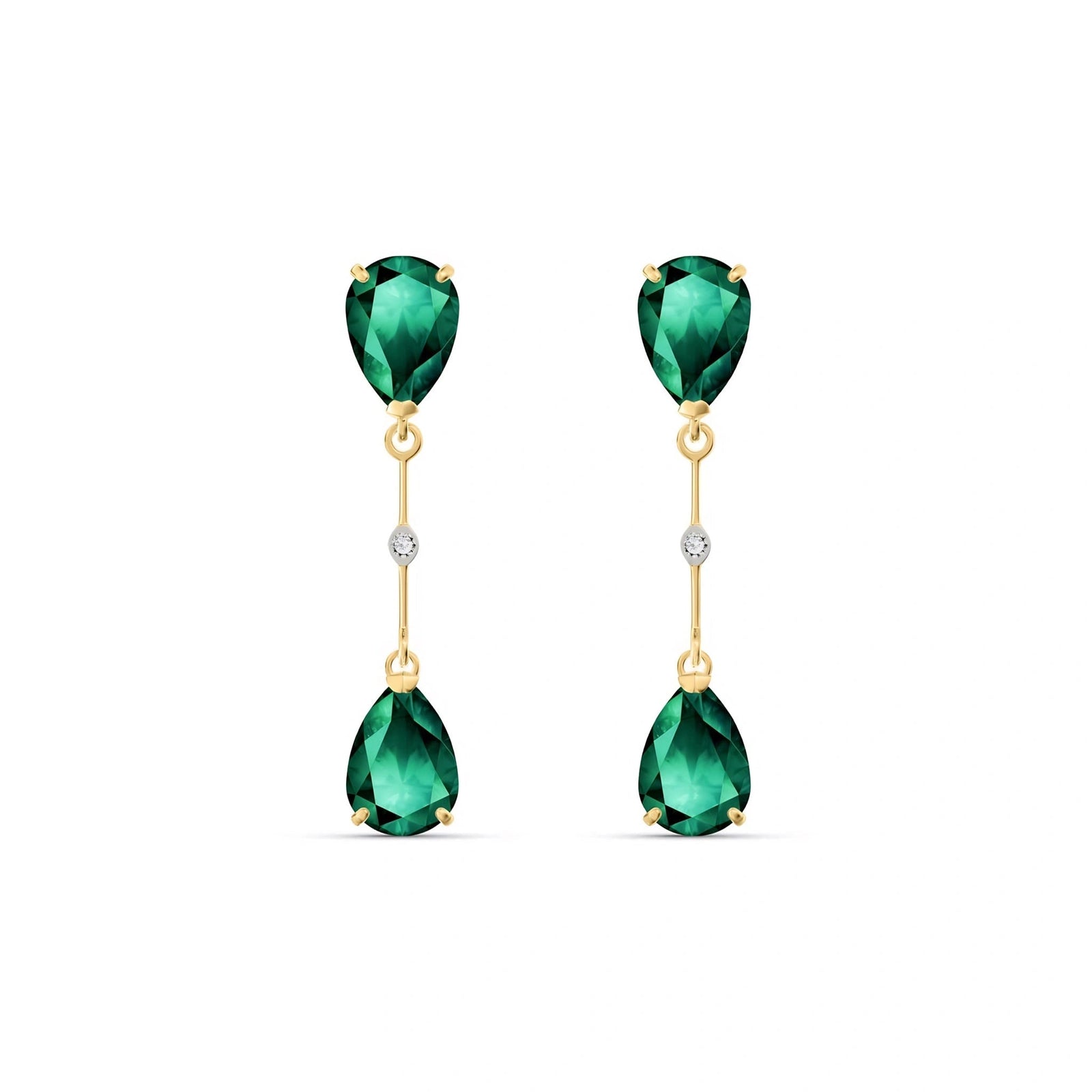 Yellow Gold Heritage Earrings Emerald 10K — Paola