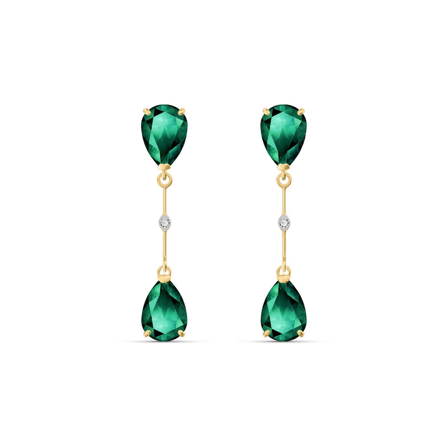 Yellow Gold Heritage Earrings Emerald 10K — Paola