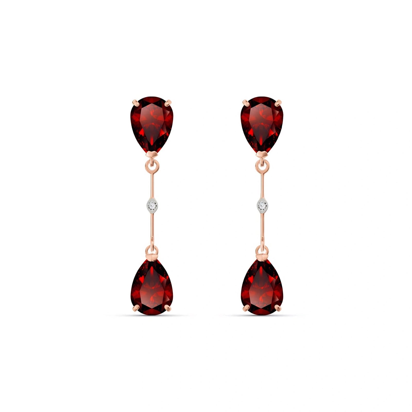 Rose Gold Heritage Earrings Garnet 10K — Paola