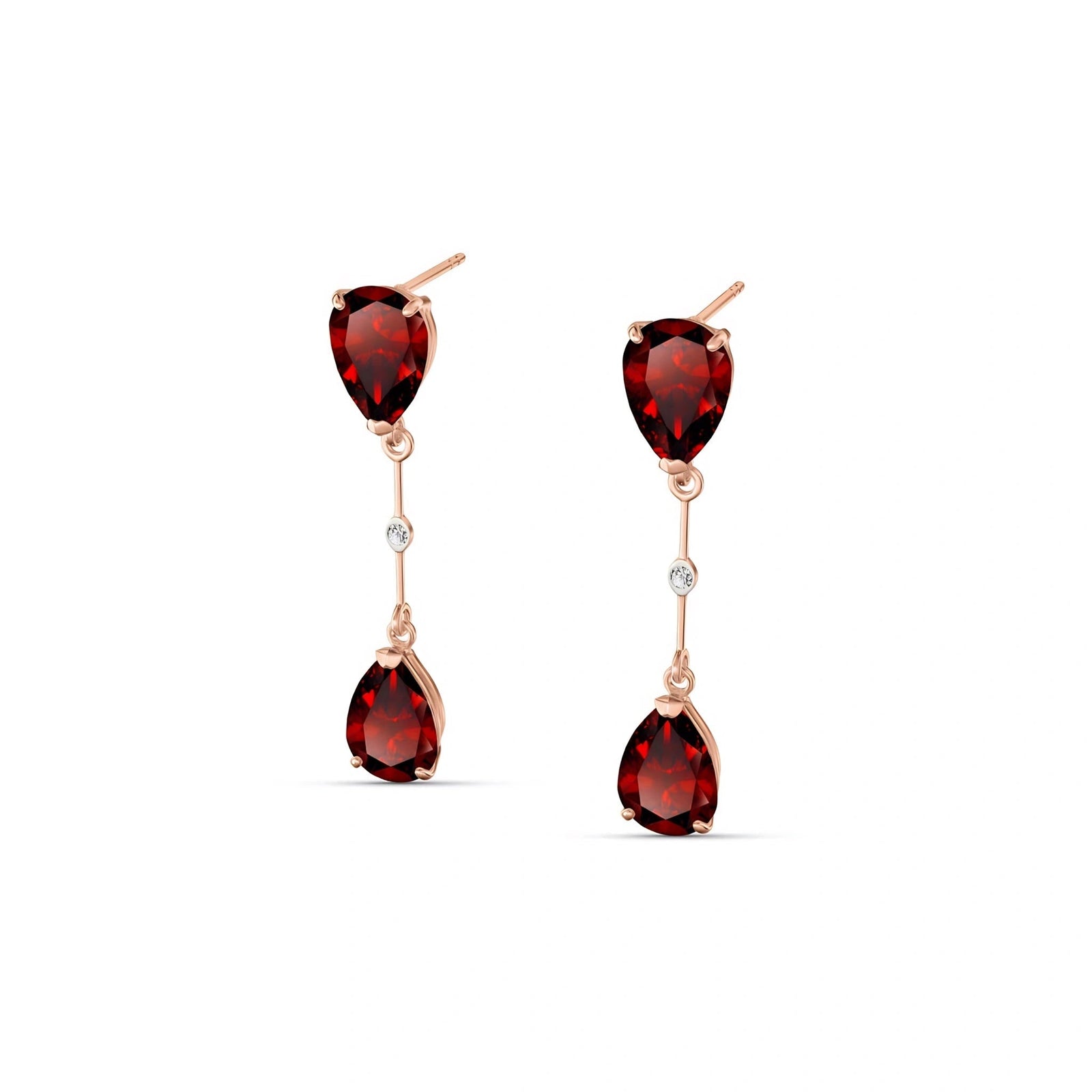 Rose Gold Heritage Earrings Garnet 10K — Paola