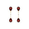Yellow Gold Heritage Earrings Garnet 10K — Paola