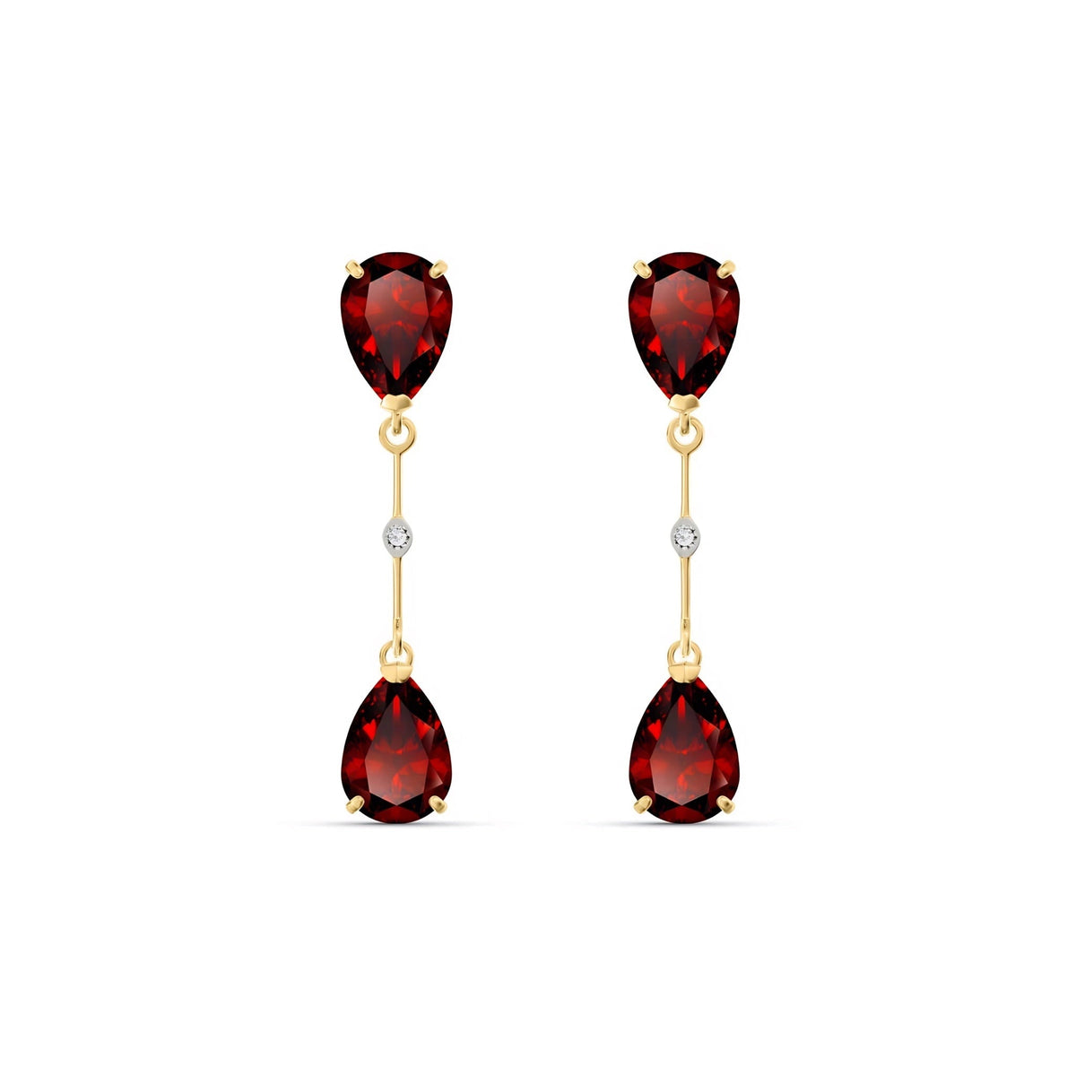 Yellow Gold Heritage Earrings Garnet 10K — Paola