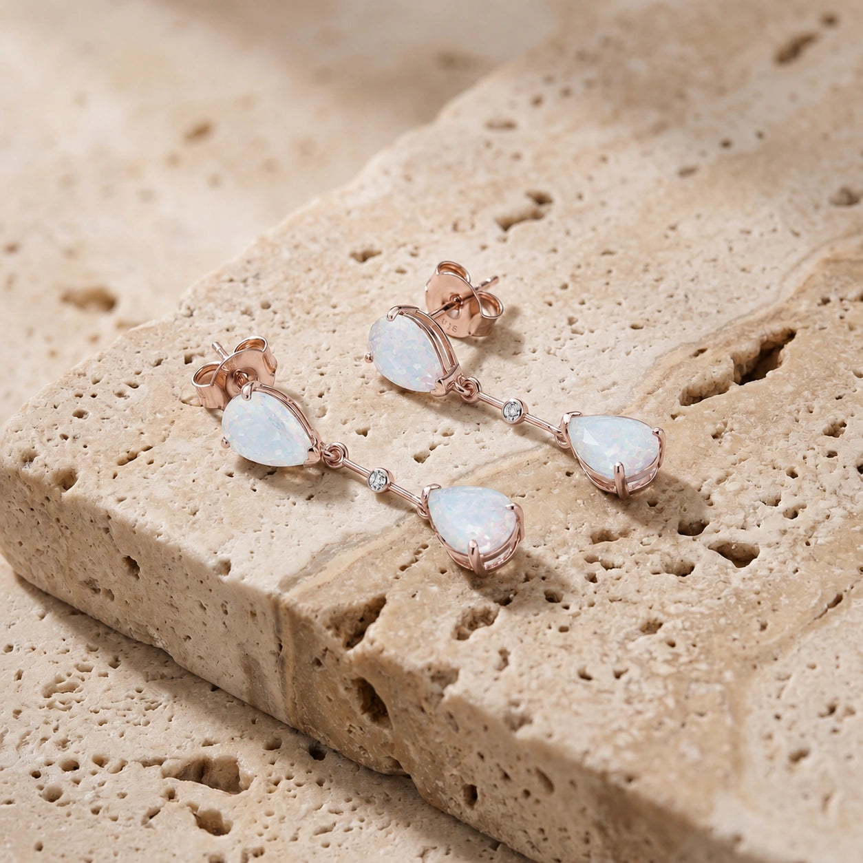 Rose Gold Heritage Earrings Opal 10K — Paola