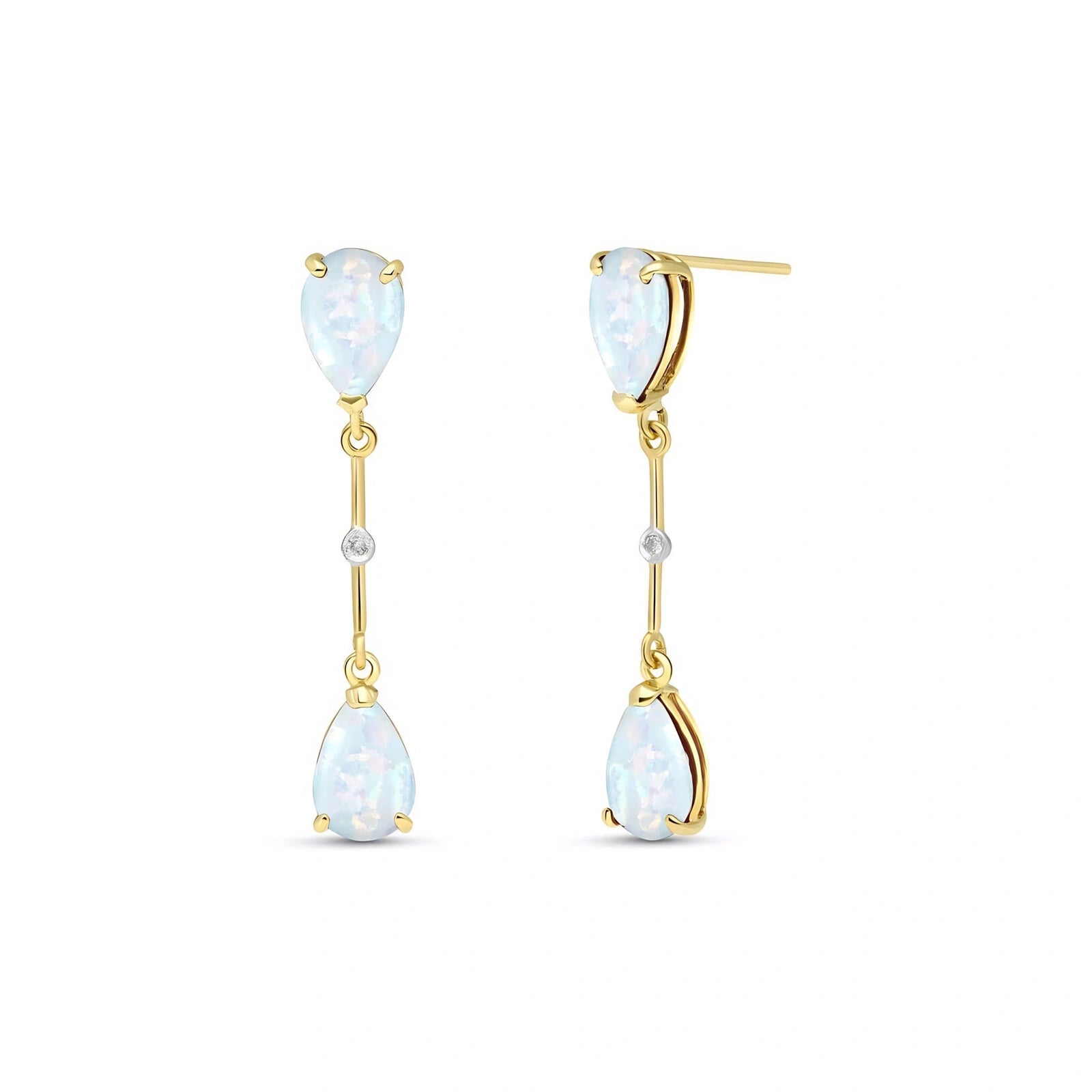 Yellow Gold Heritage Earrings Opal 10K — Paola