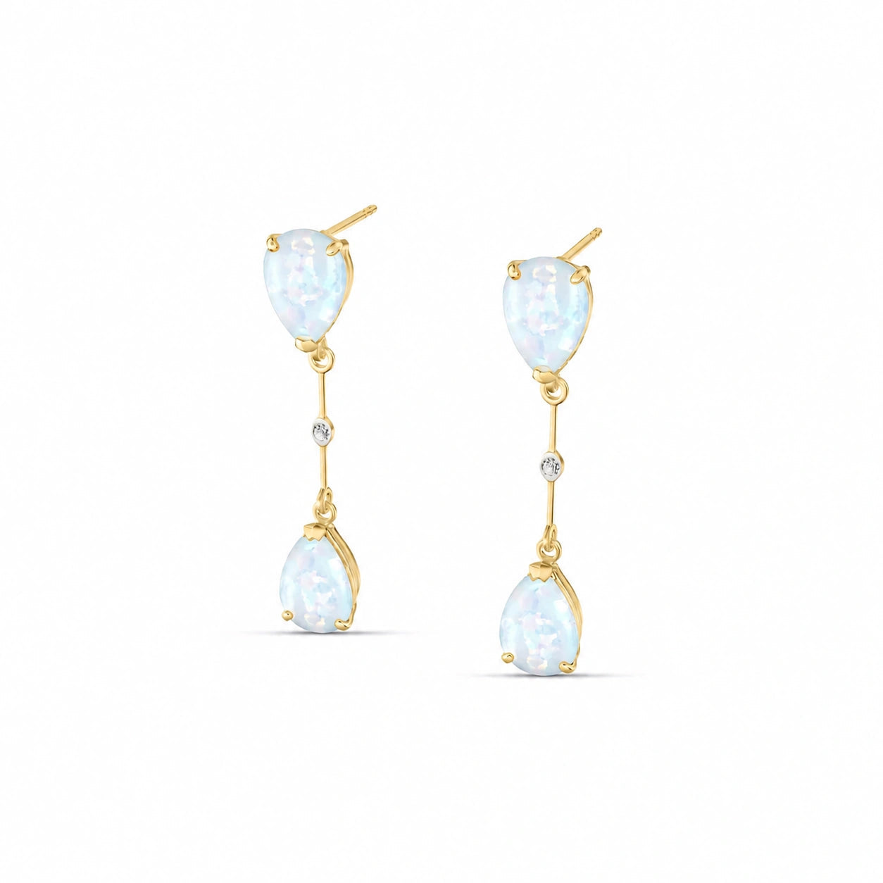 Yellow Gold Heritage Earrings Opal 10K — Paola