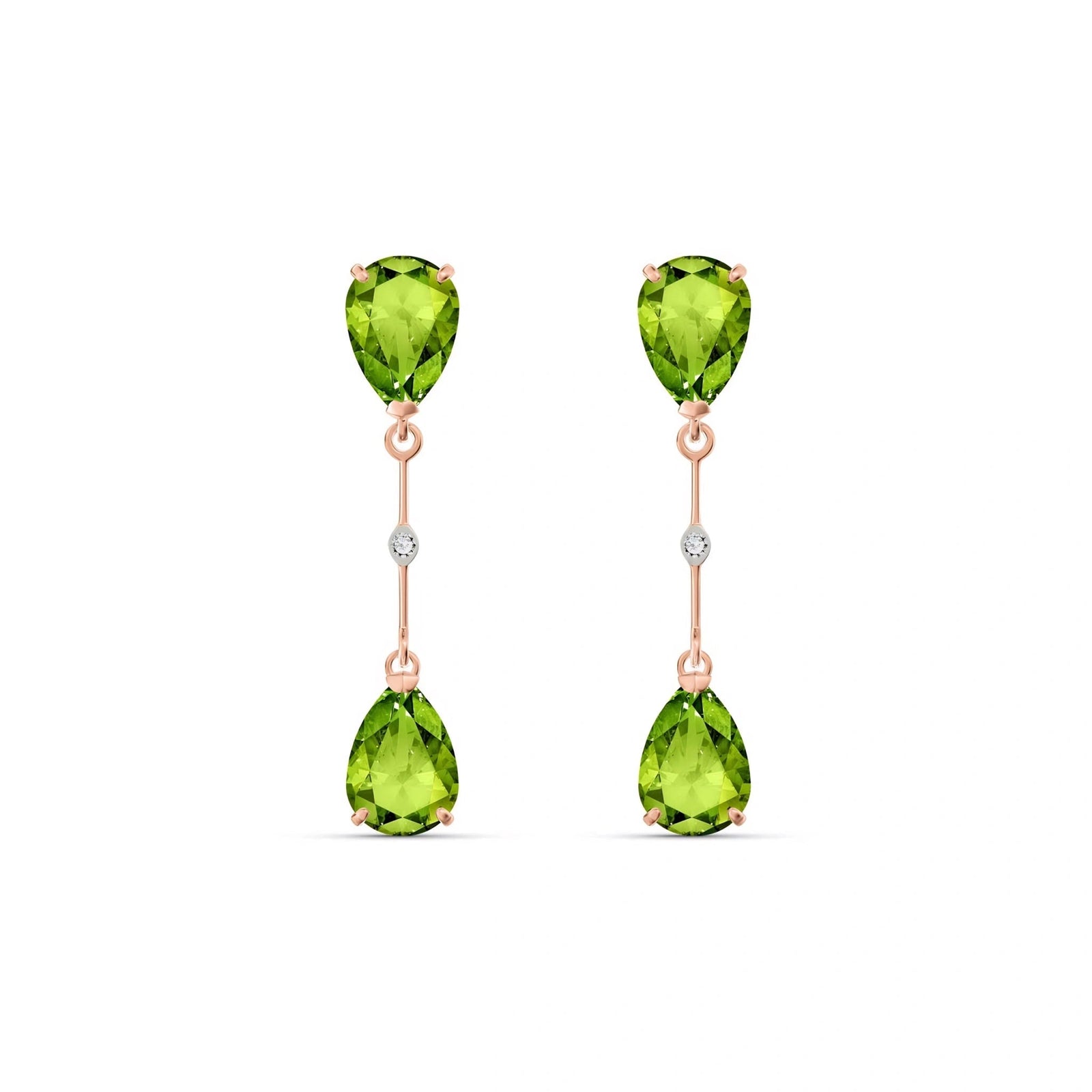 Rose Gold Heritage Earrings Peridot 10K — Paola